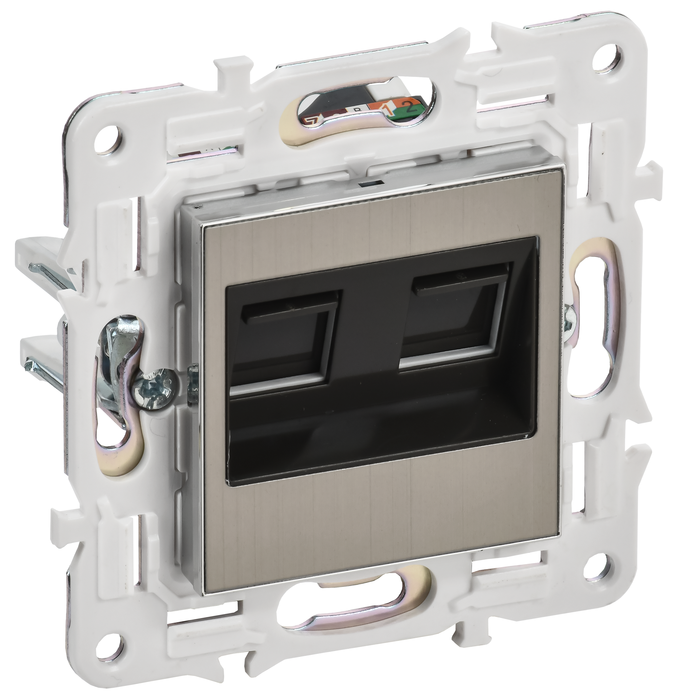 SKANDY Розетка компьютерная двойная RJ45 кат.6 SK-K04N никель IEK