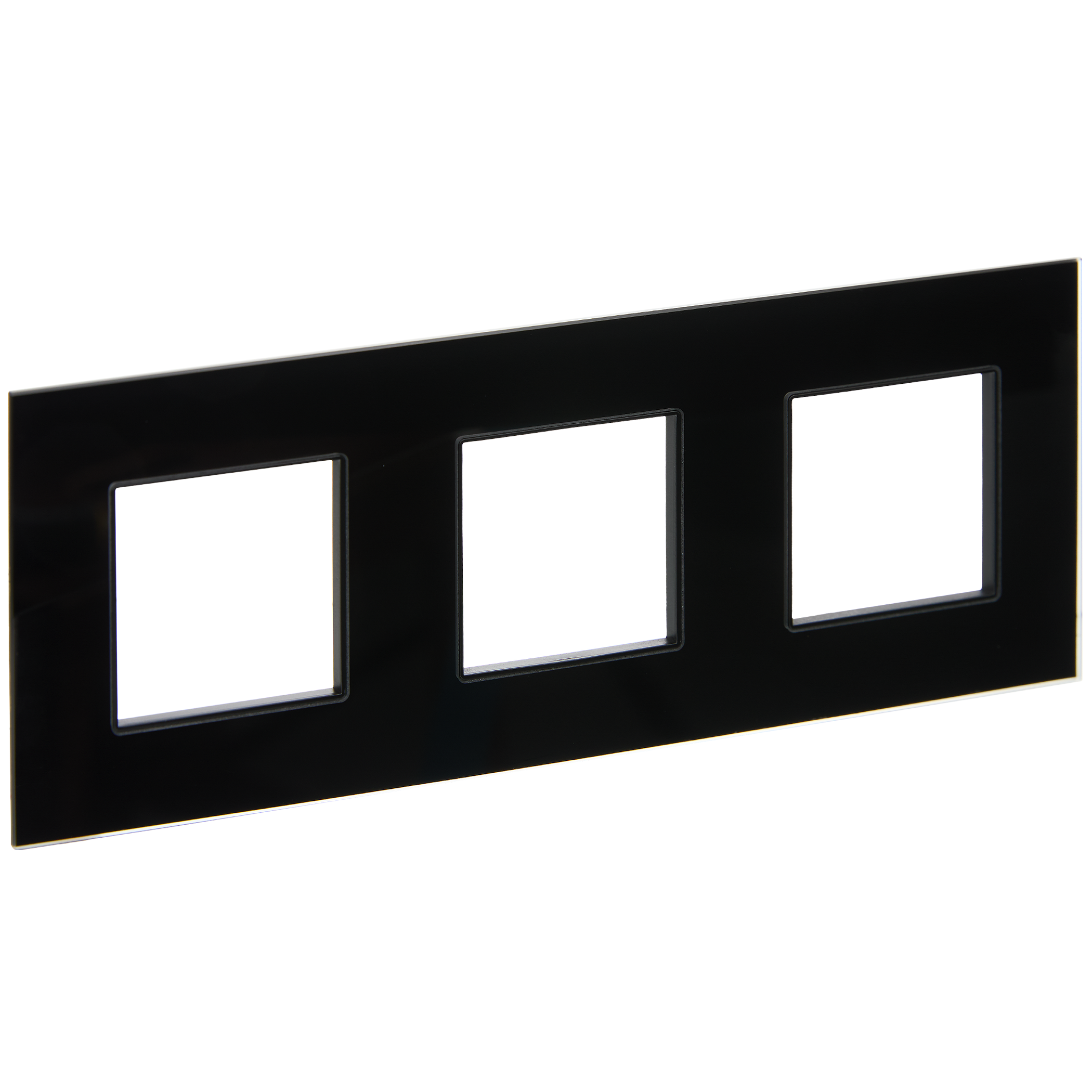 SKANDY Рамка 3-местная SK-F23Bl стекло черный IEK