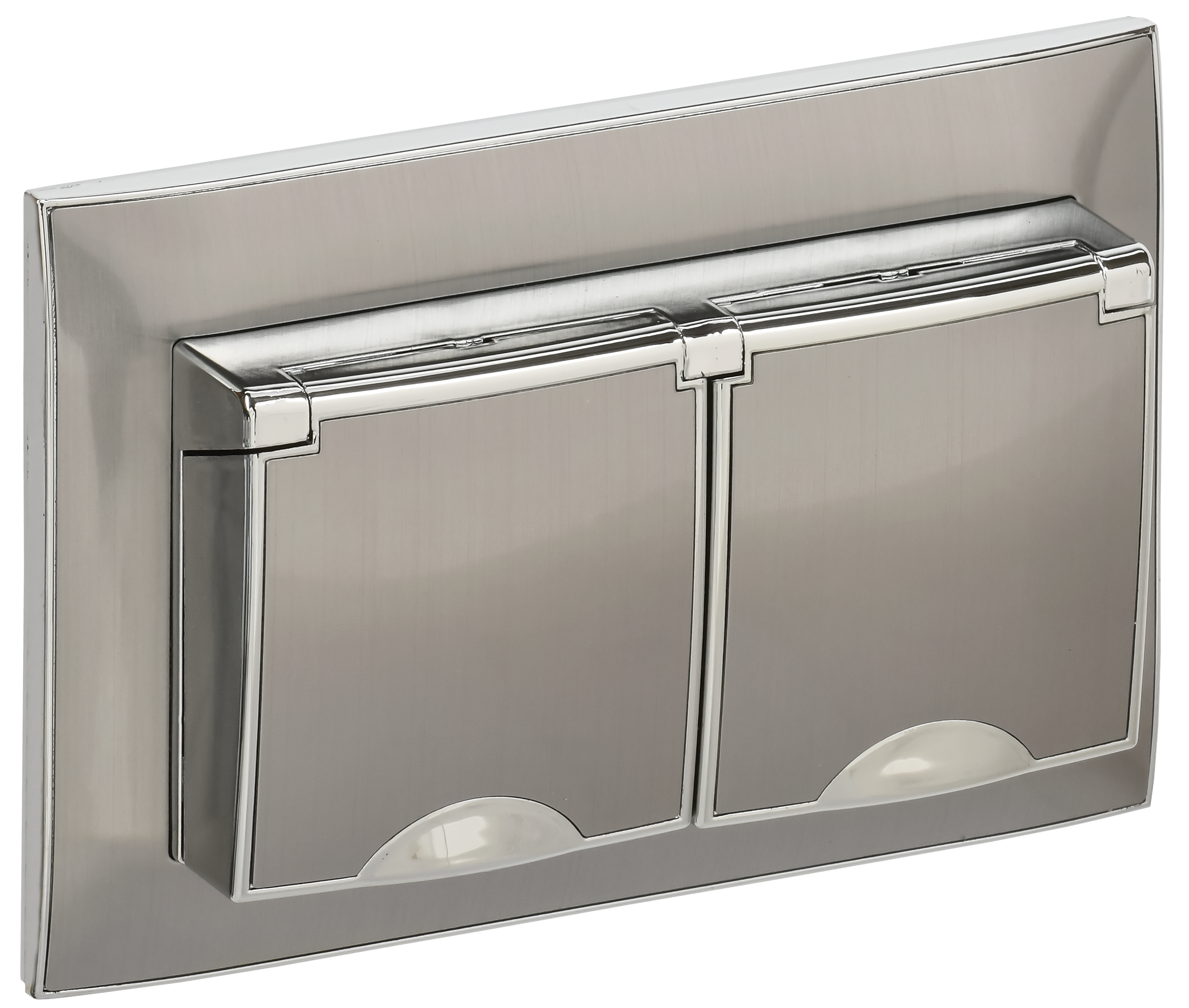 SKANDY Розетка 2-местная и крышкой 16А в сборе IP44 SK-R12N никель IEK