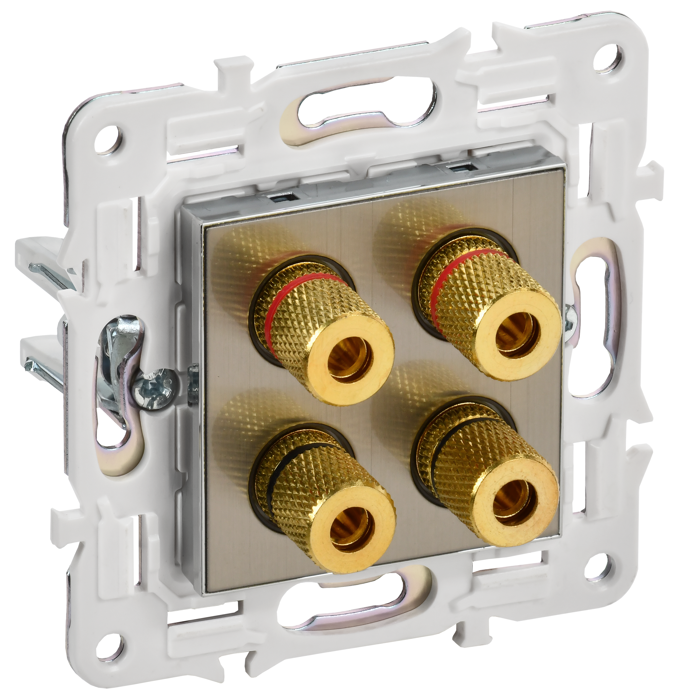 SKANDY Аудиорозетка 4-местная SK-A01N никель IEK