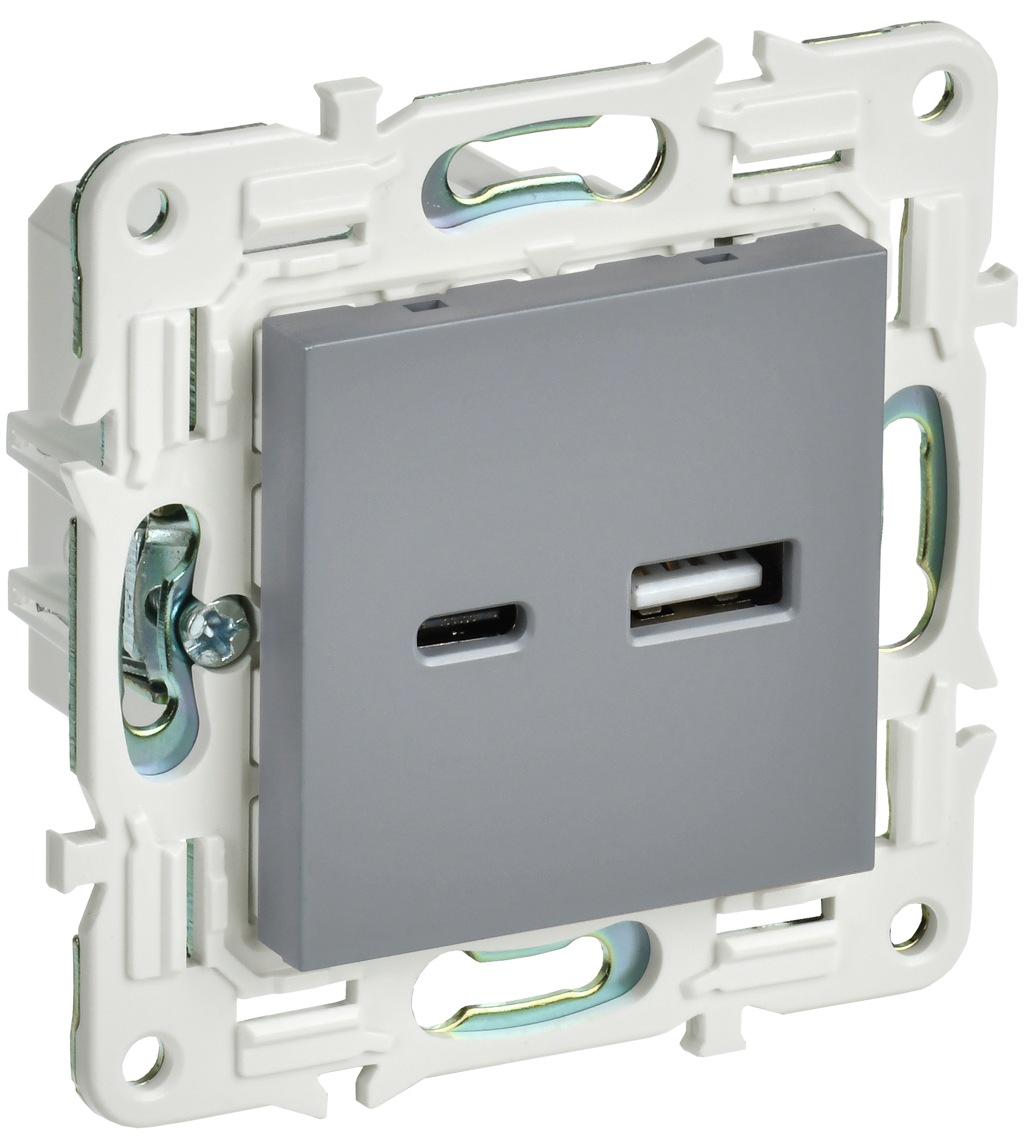 SKANDY Розетка USB A+C 3,1А SK-R14Gr серый IEK