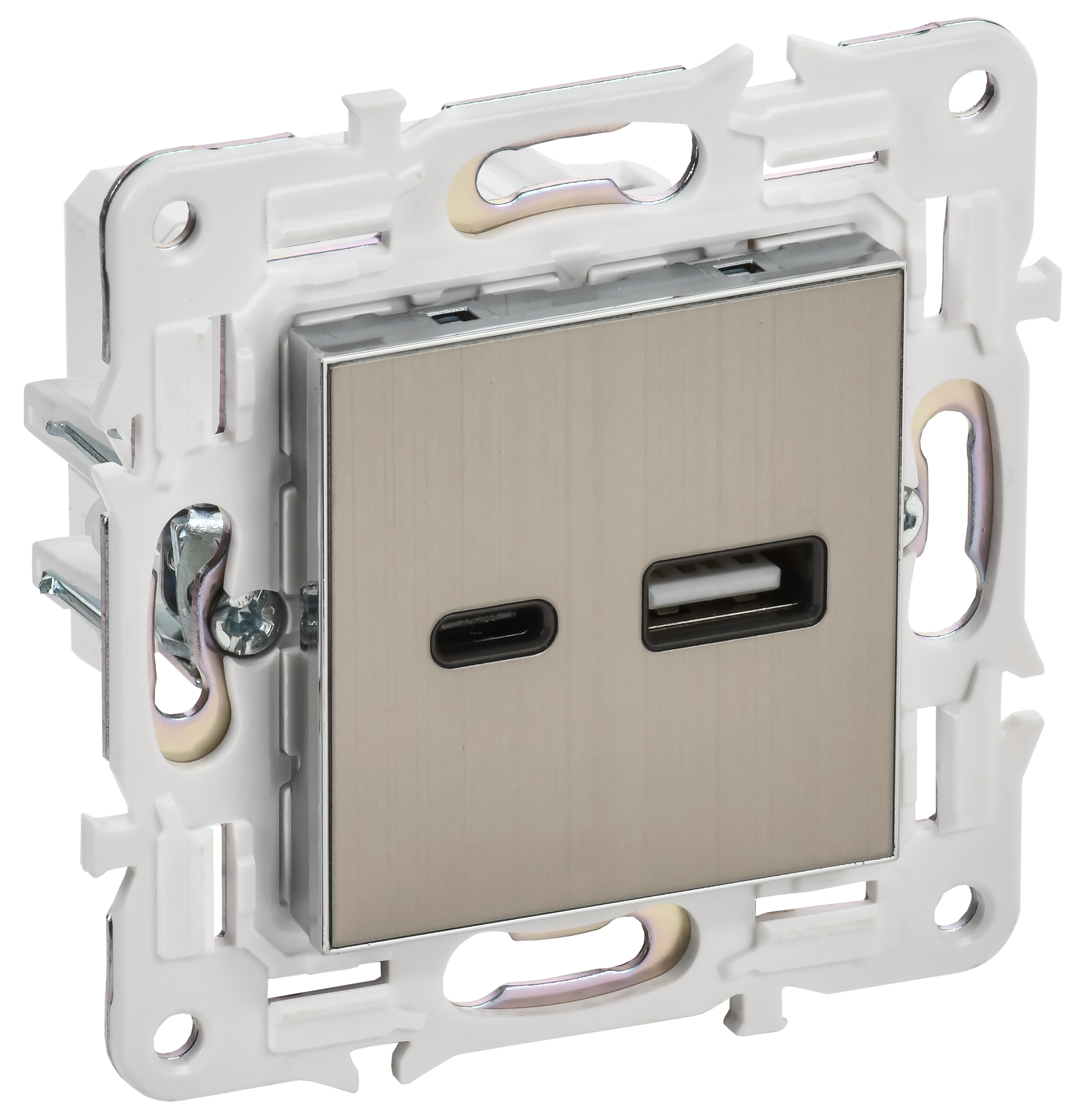 SKANDY Розетка USB A+C 3,1А SK-R14N никель IEK