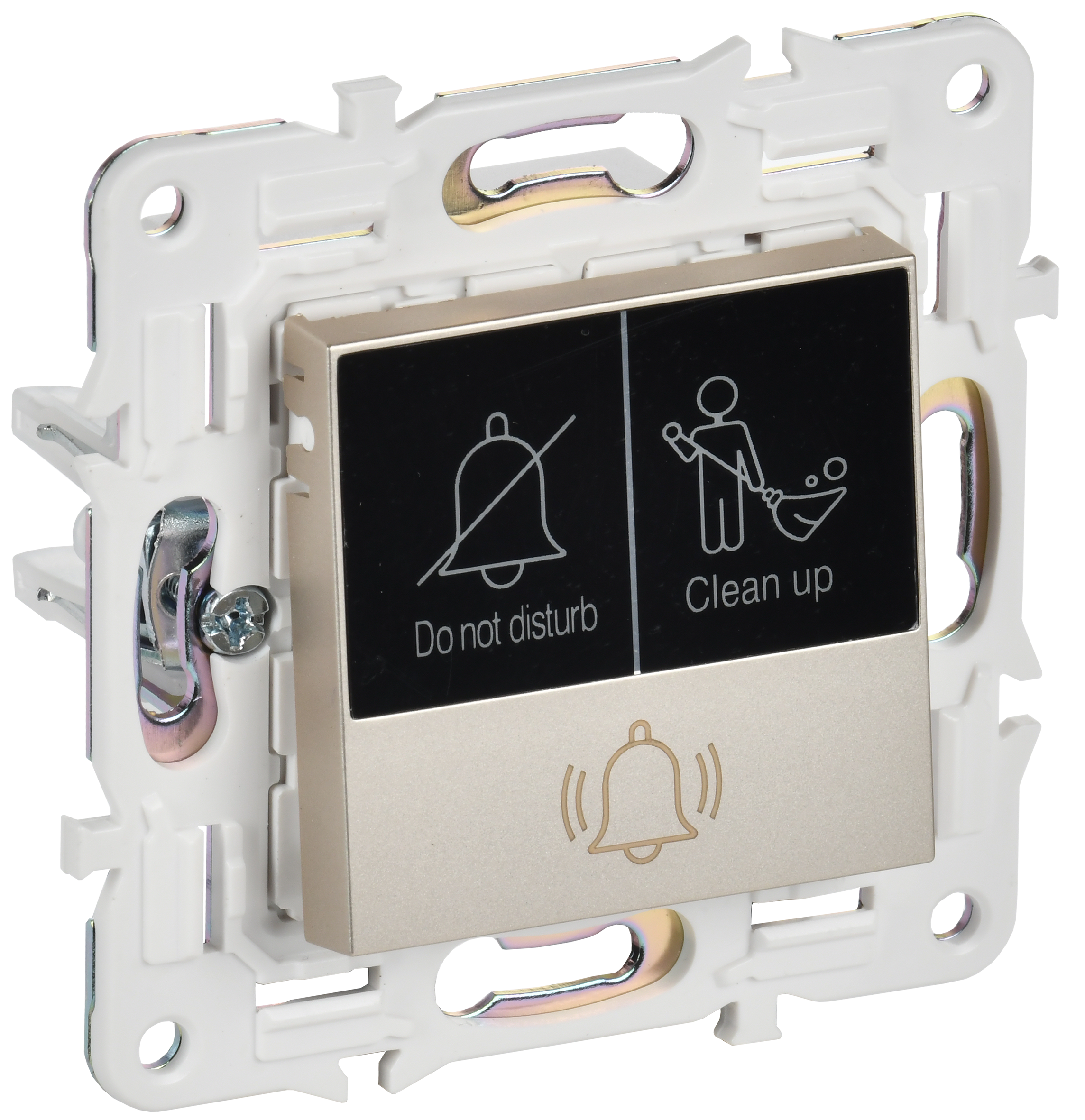 SKANDY Кнопка звонка с индикацией для отелей 10А SK-V17Sh шампань IEK