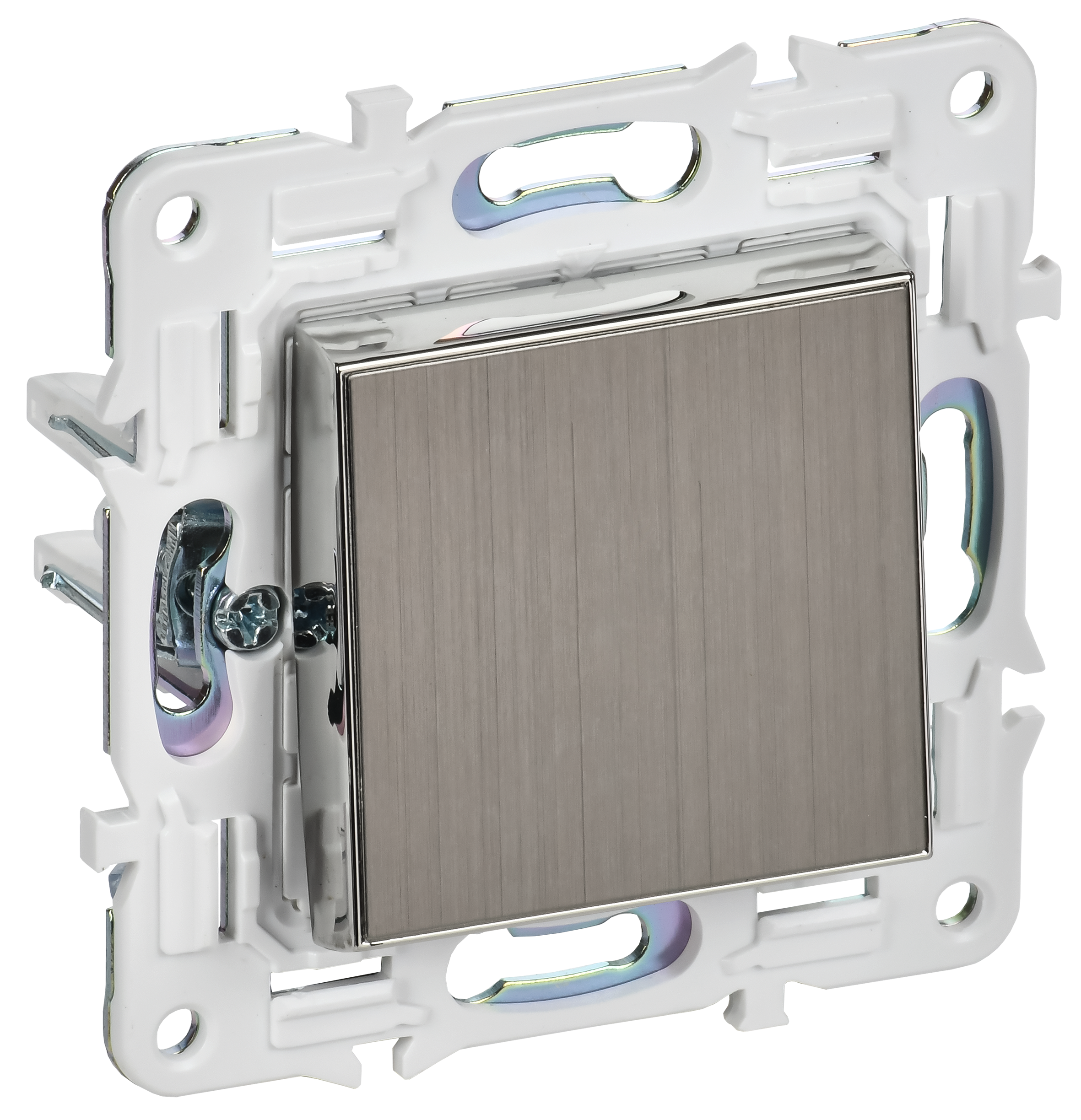 SKANDY Выключатель 1-клавишный кнопочный 10А SK-V14N никель IEK