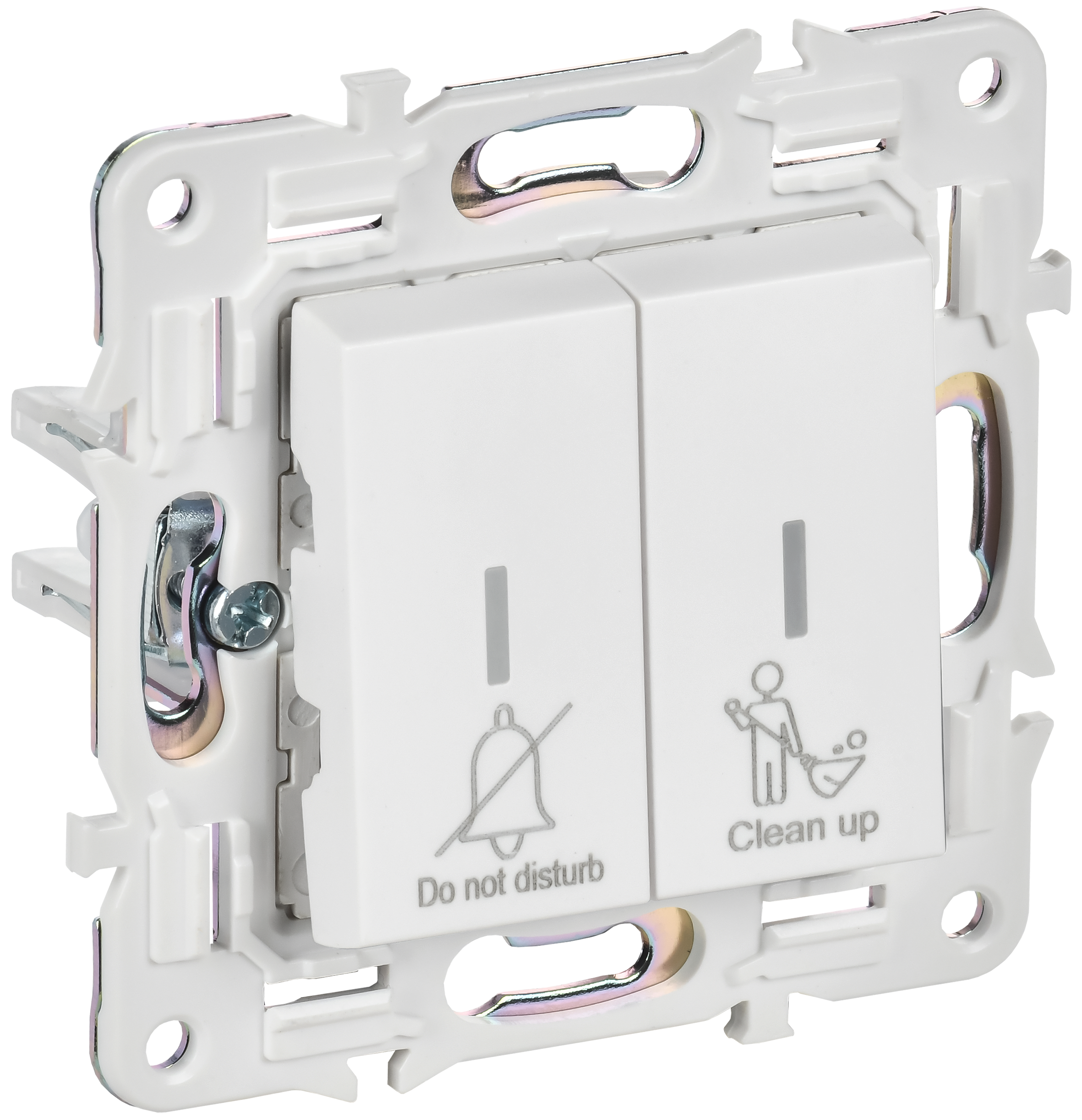 SKANDY Выключатель 2-клавишный с индикацией для отелей 10А SK-V16W арктический белый IEK