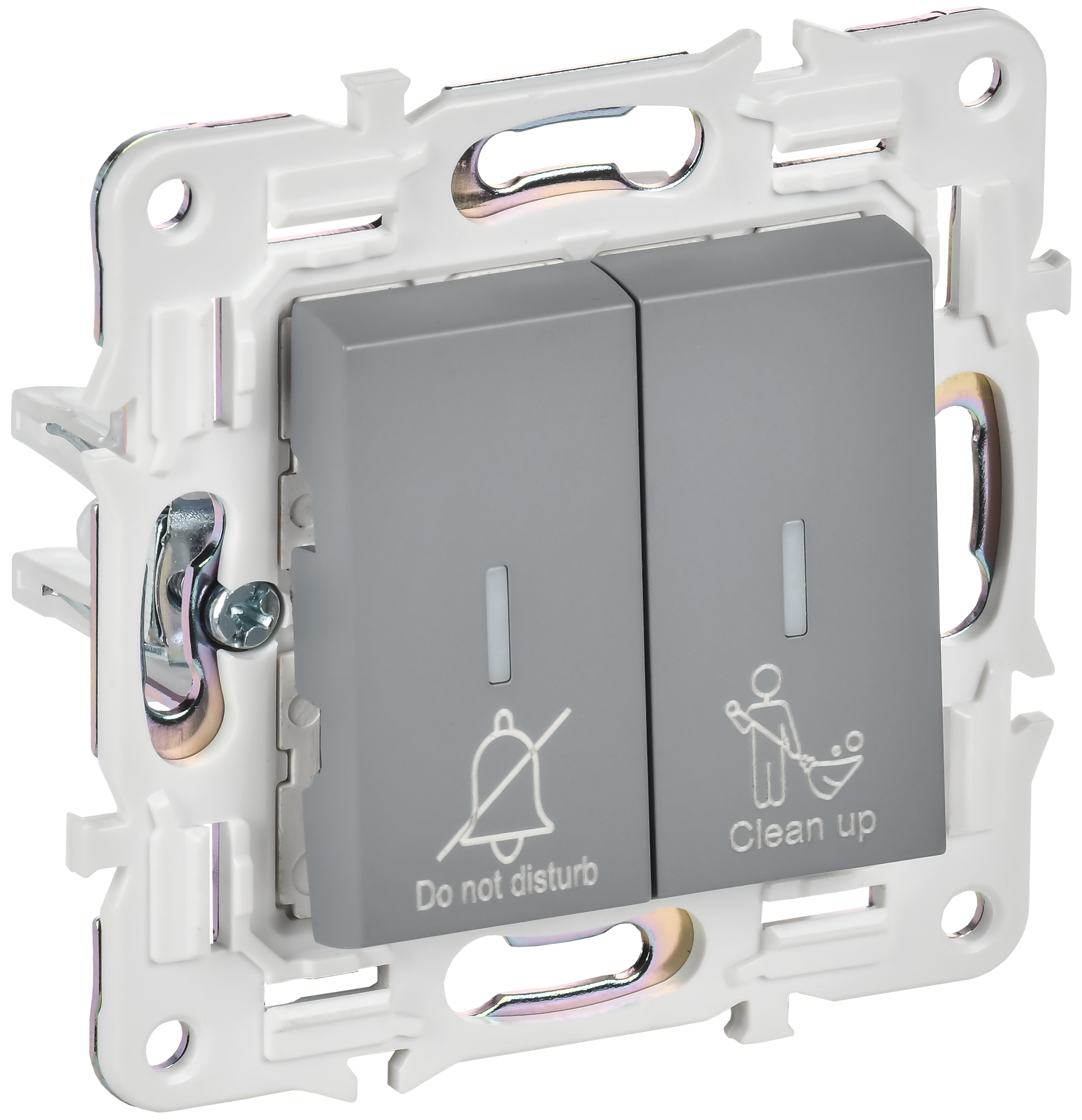 SKANDY Выключатель 2-клавишный с индикацией для отелей 10А SK-V16Gr серый IEK