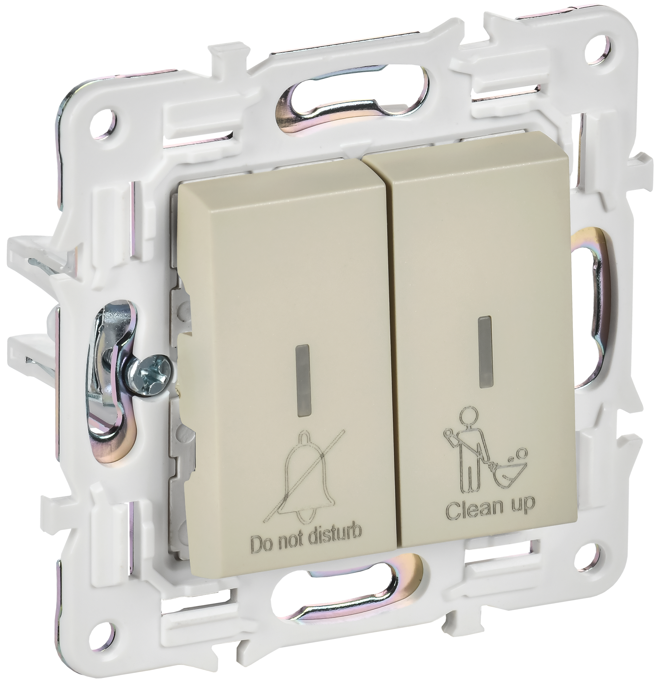 SKANDY Выключатель 2-клавишный с индикацией для отелей 10А SK-V16B бежевый IEK