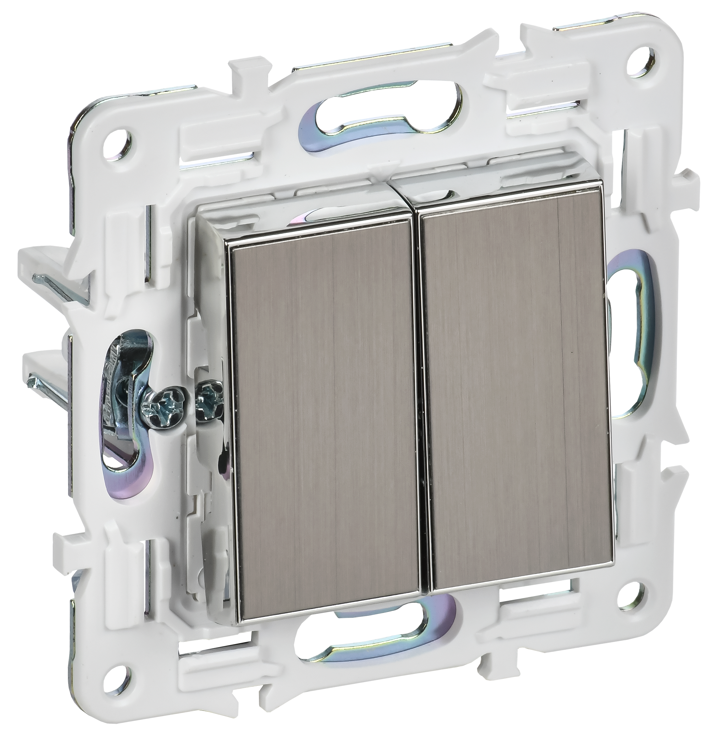 SKANDY Выключатель 2-клавишный перекрестный 10А SK-V06N никель IEK