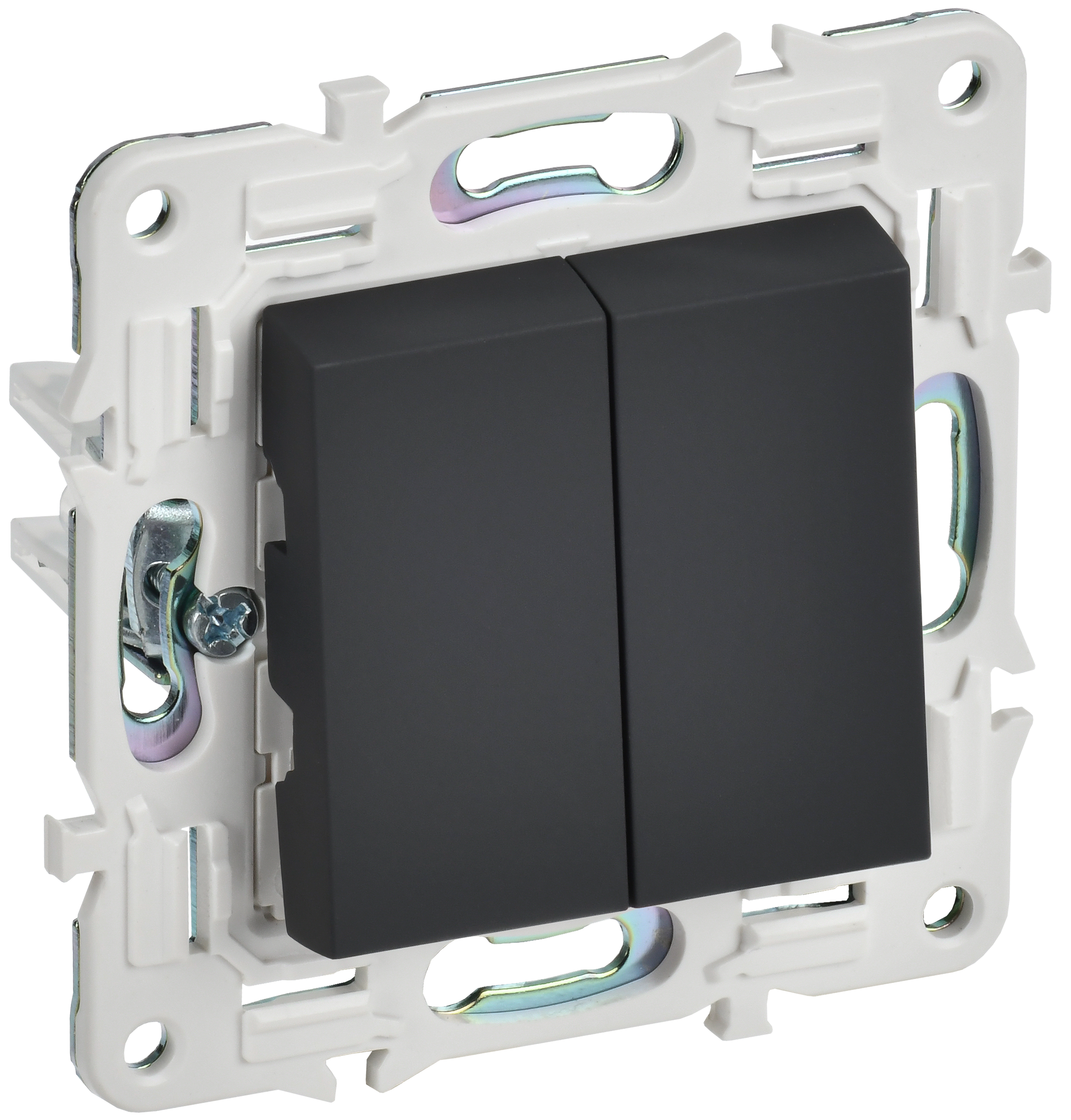 SKANDY Выключатель 2-клавишный перекрестный 10А SK-V06G графит IEK