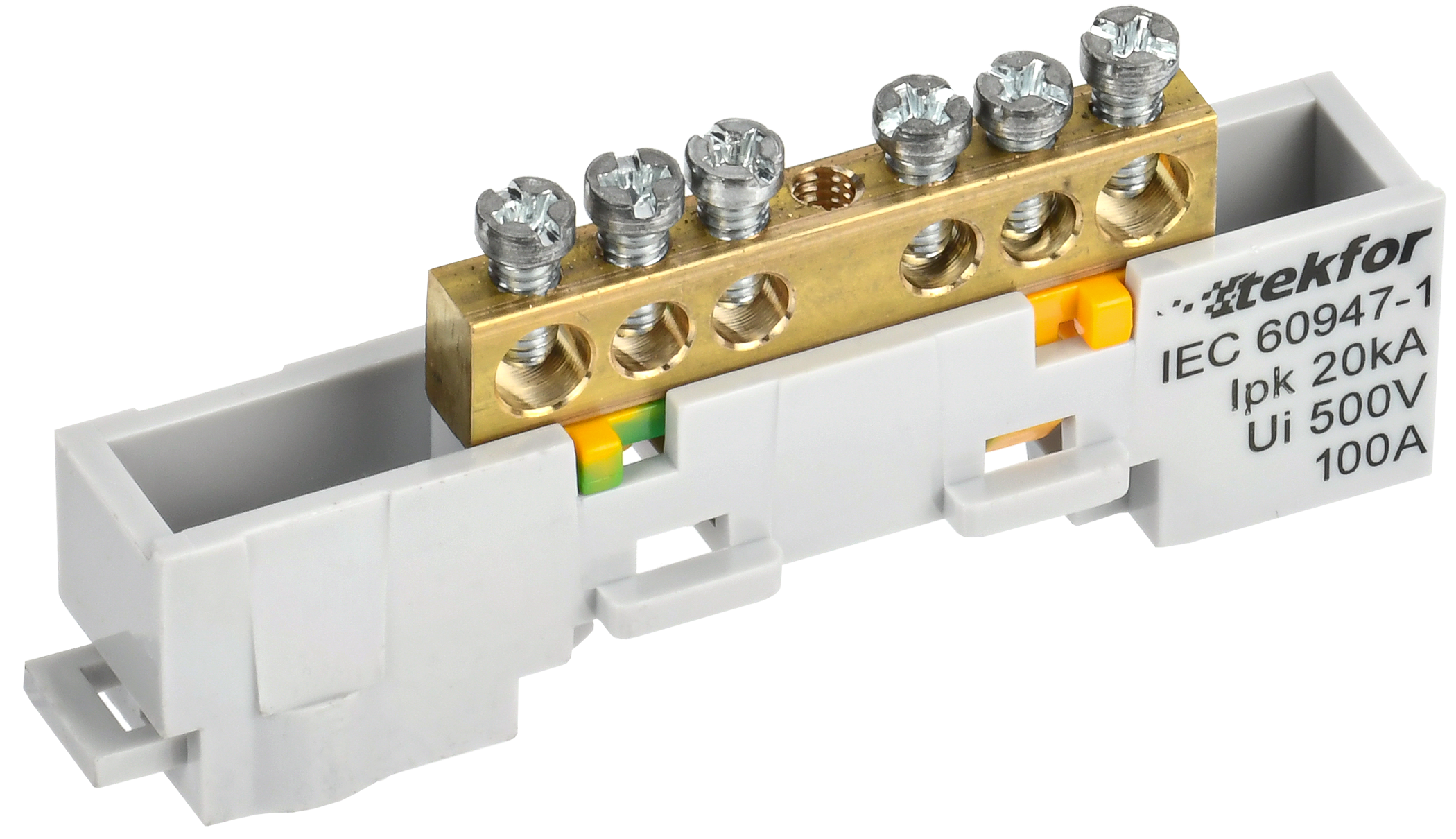 TEKFOR Шина PE земля неизолированная на универсальном держателе 6х9-6-Ж IEK