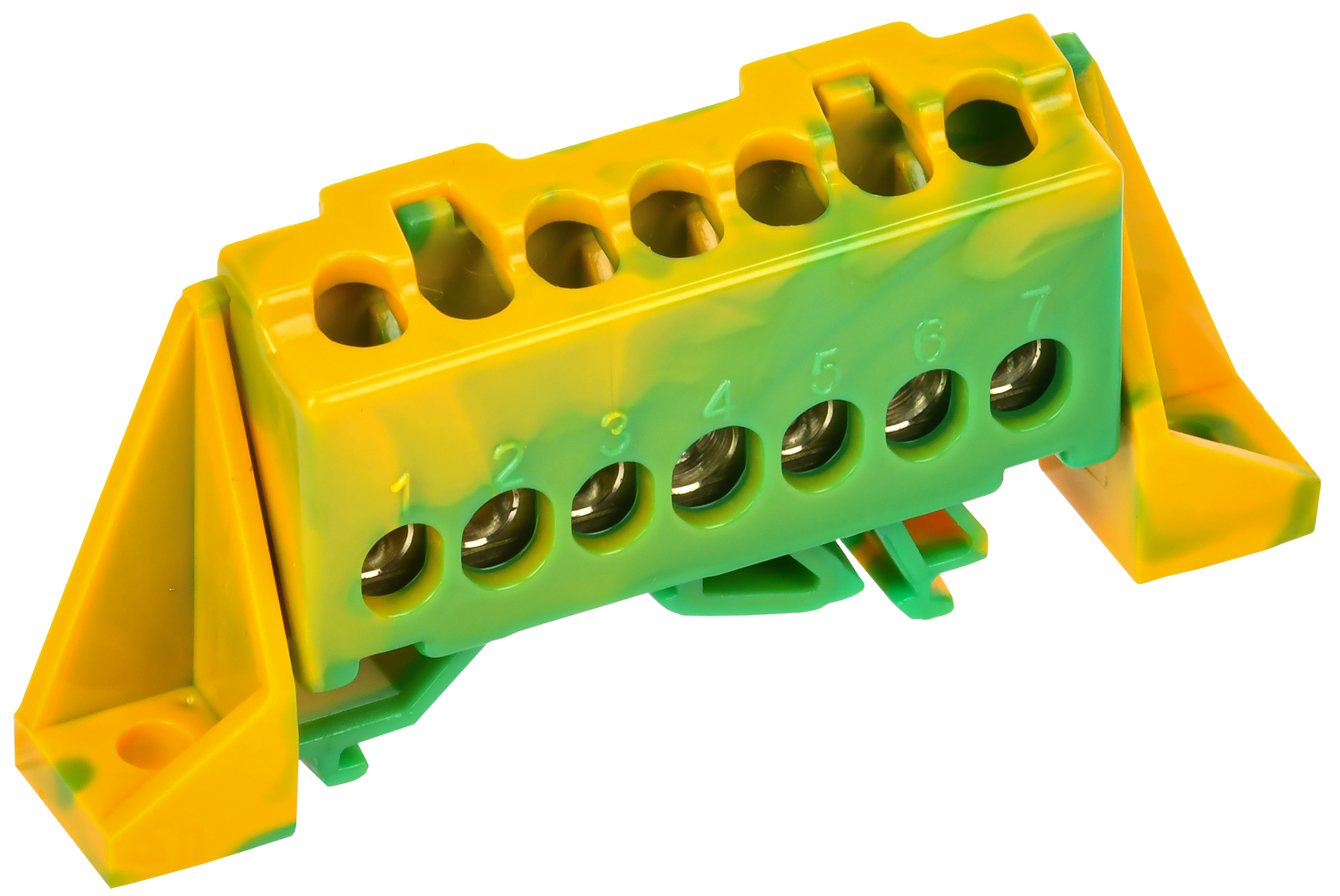 TEKFOR Шина PE земля в комбинированном DIN-изоляторе Стойка 6х9-7-ЖЗ IEK