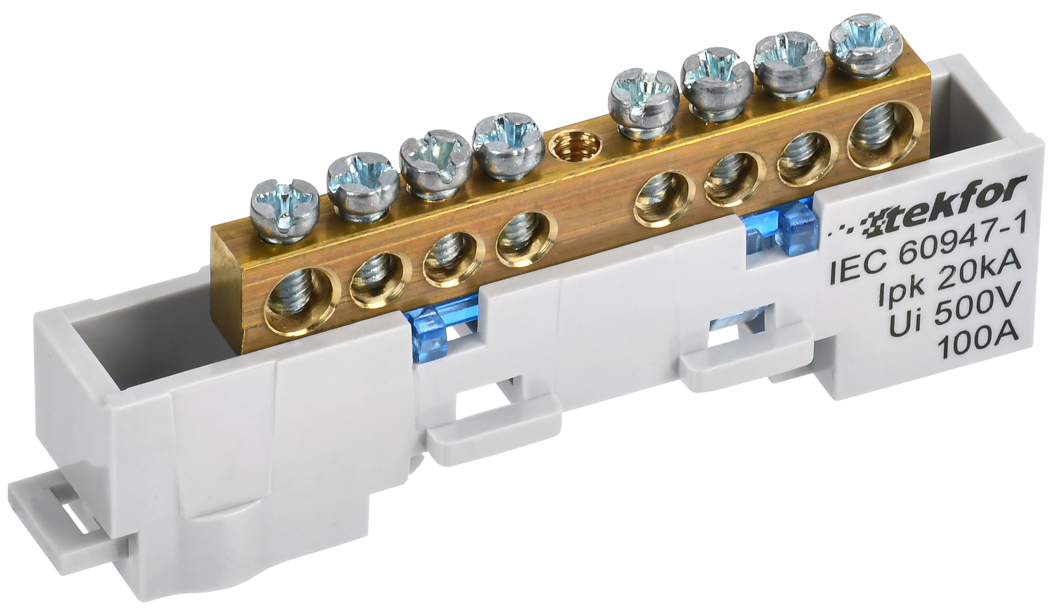 TEKFOR Шина N ноль неизолированная на универсальном держателе 6х9-8-С IEK