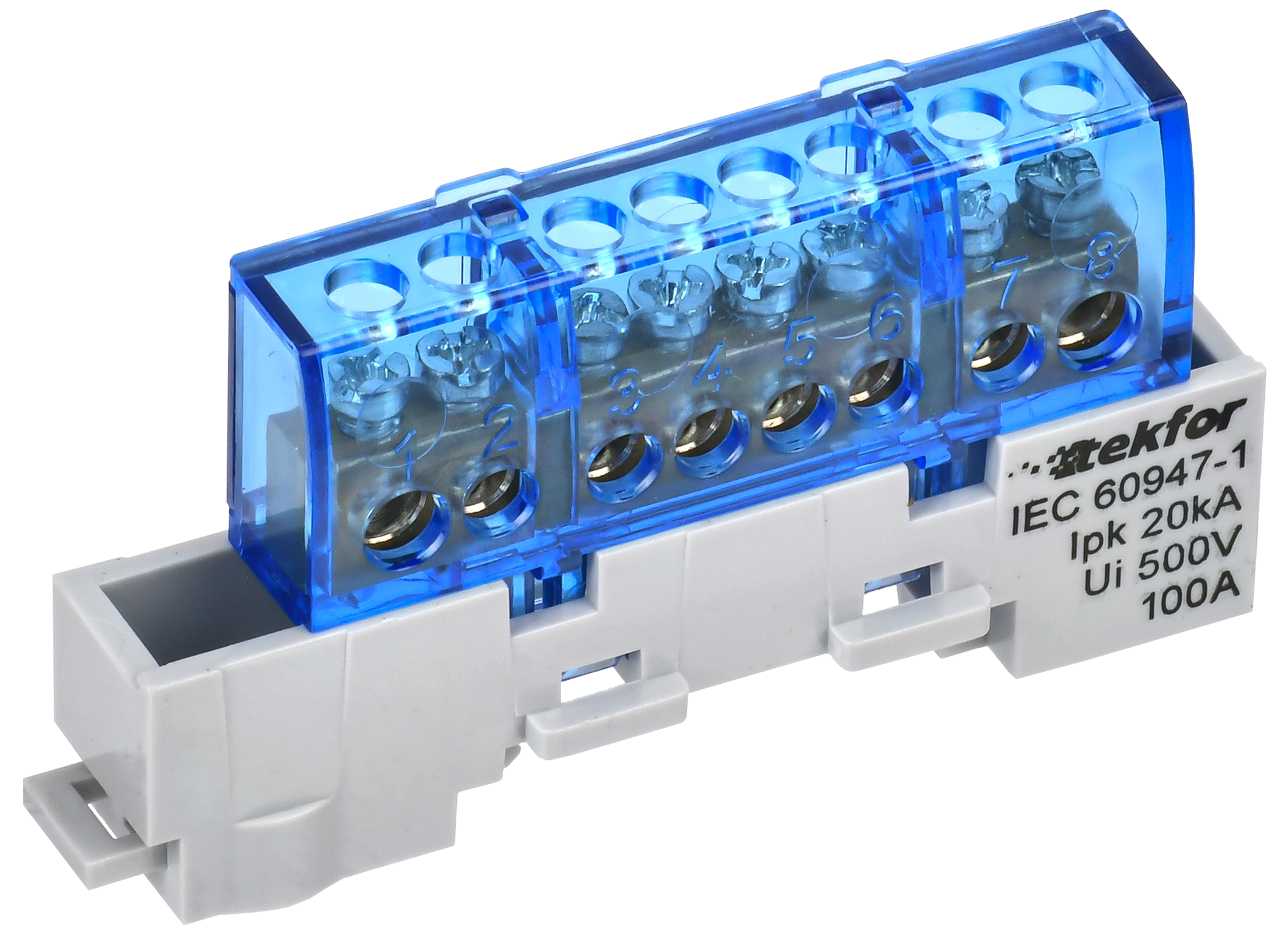 TEKFOR Шина N ноль изолированная на универсальном держателе 6х9-8-С IEK