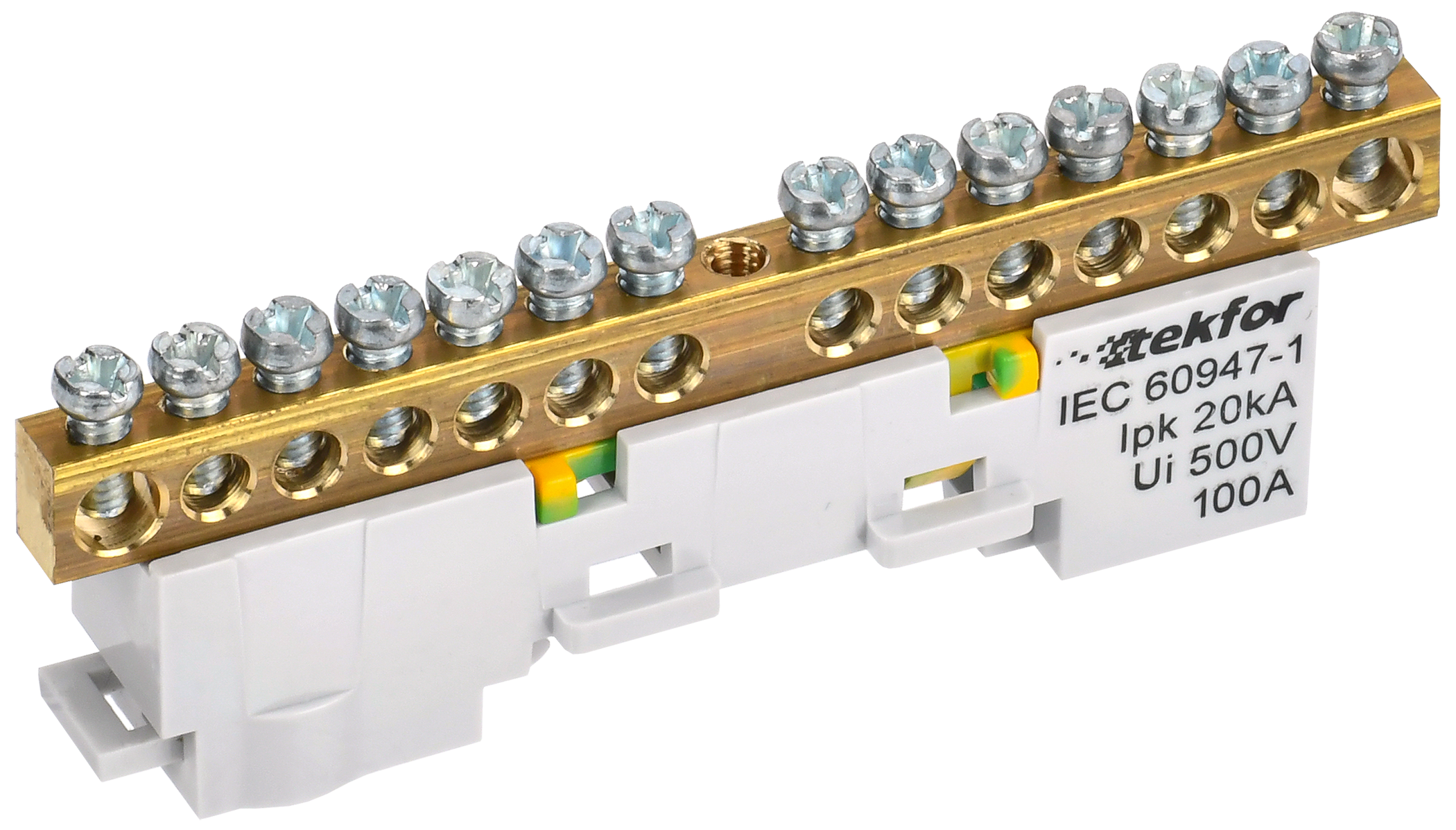 TEKFOR Шина PE земля неизолированная на универсальном держателе 6х9-14-Ж IEK