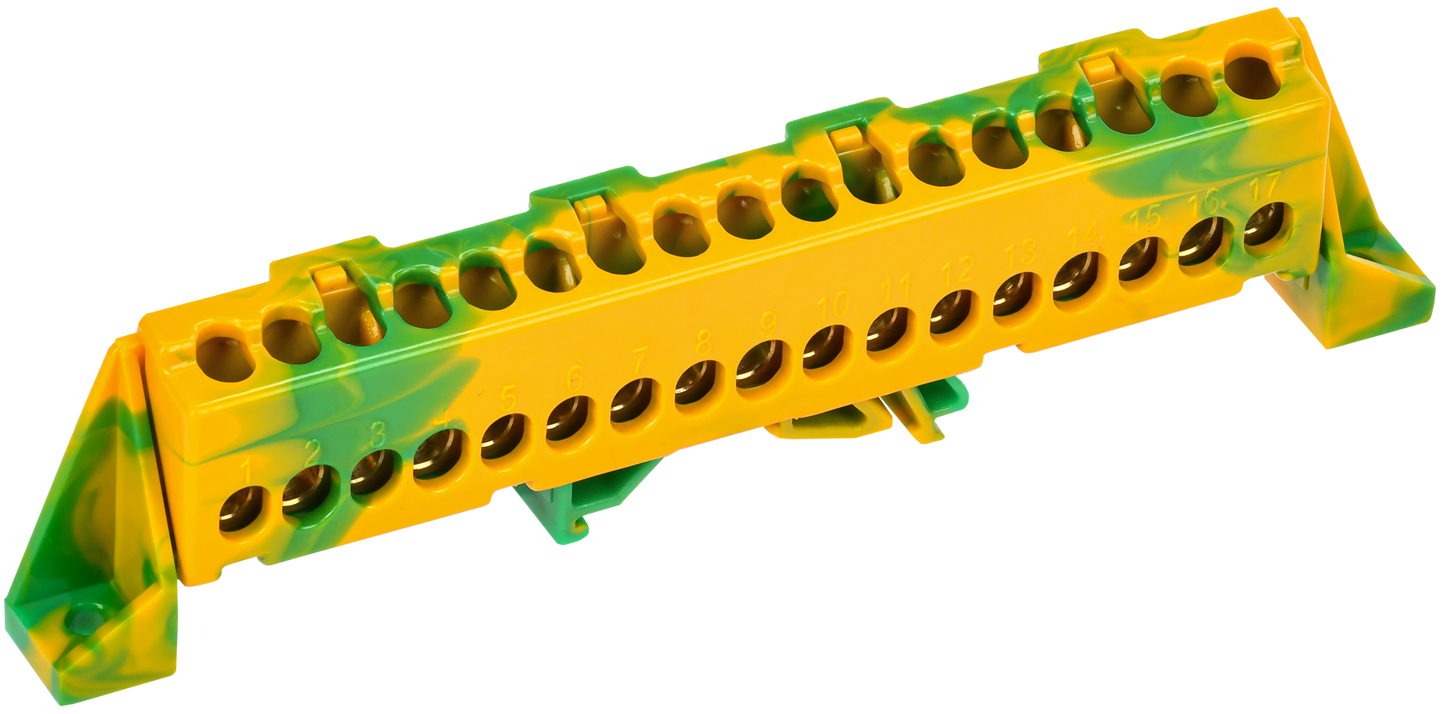 TEKFOR Шина PE земля в комбинированном DIN-изоляторе Стойка 6х9-17-ЖЗ IEK