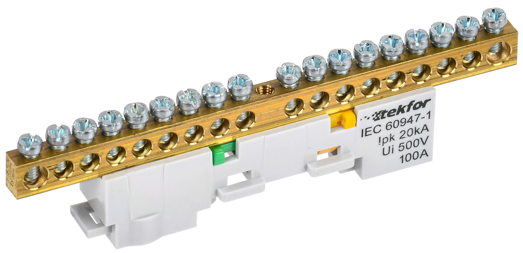 TEKFOR Шина PE земля неизолированная на универсальном держателе 6х9-18-Ж IEK