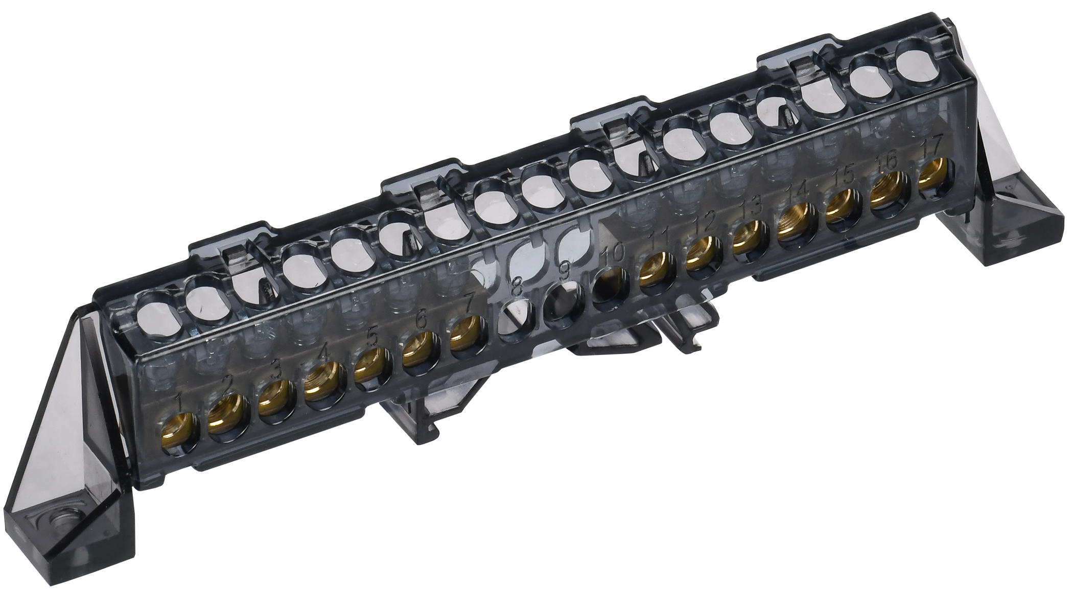 TEKFOR Шина N ноль в комбинированном DIN-изоляторе Стойка 6х9-(7+7)-Ч IEK