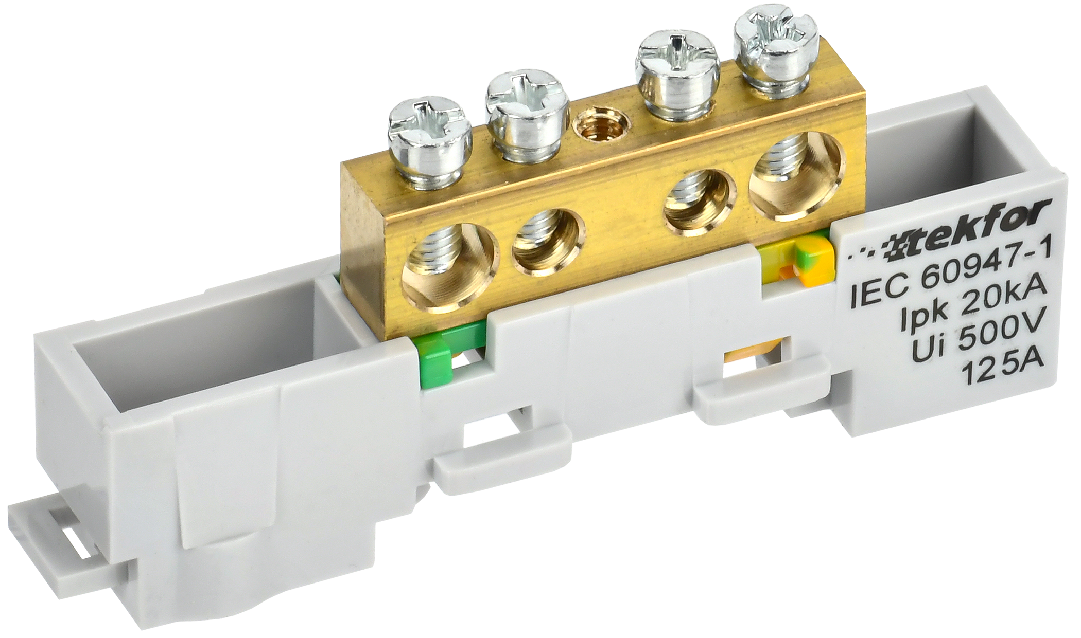 TEKFOR Шина PE земля неизолированная на универсальном держателе 8х12-4-Ж IEK