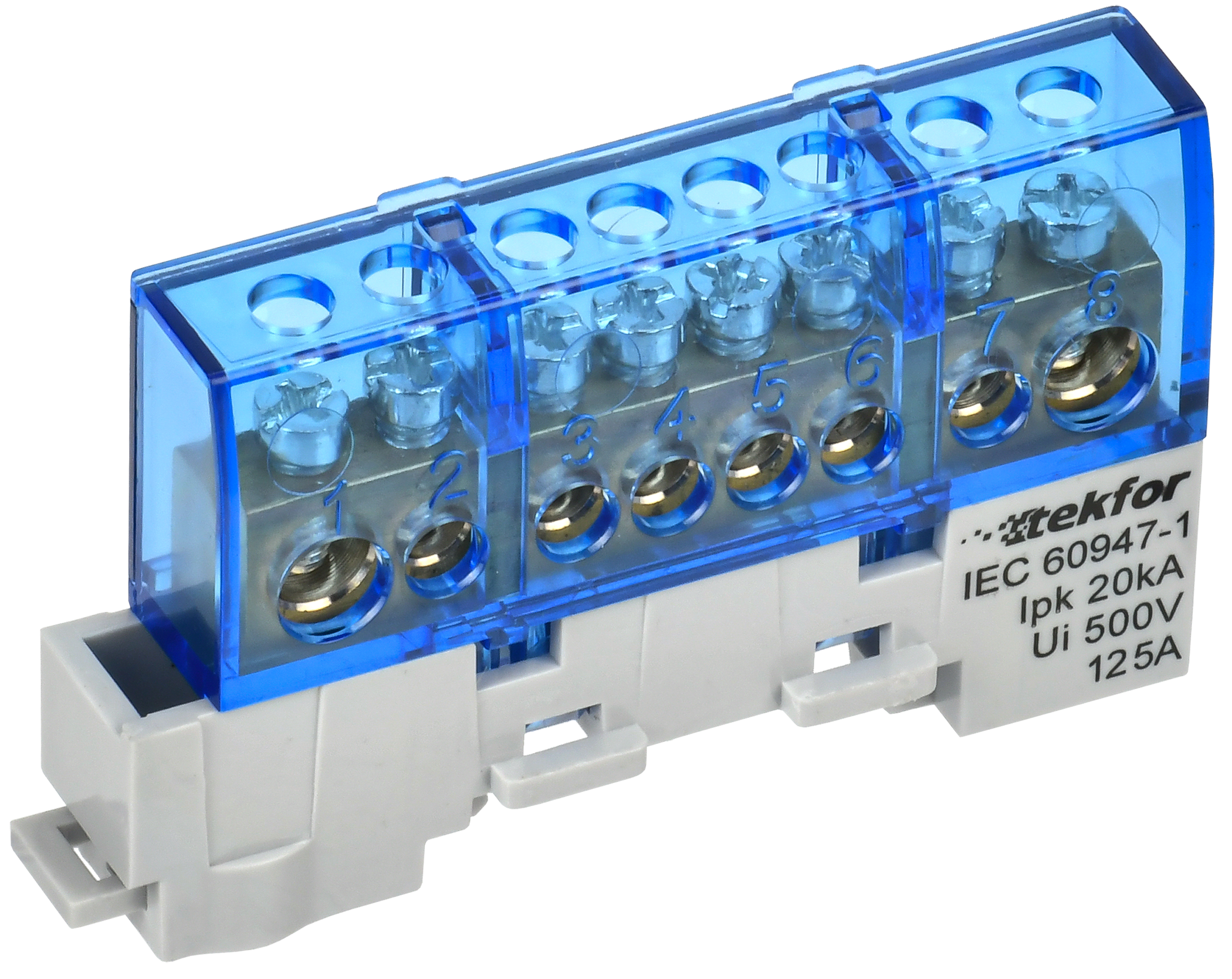 TEKFOR Шина N ноль изолированная на универсальном держателе 8х12-8-С IEK