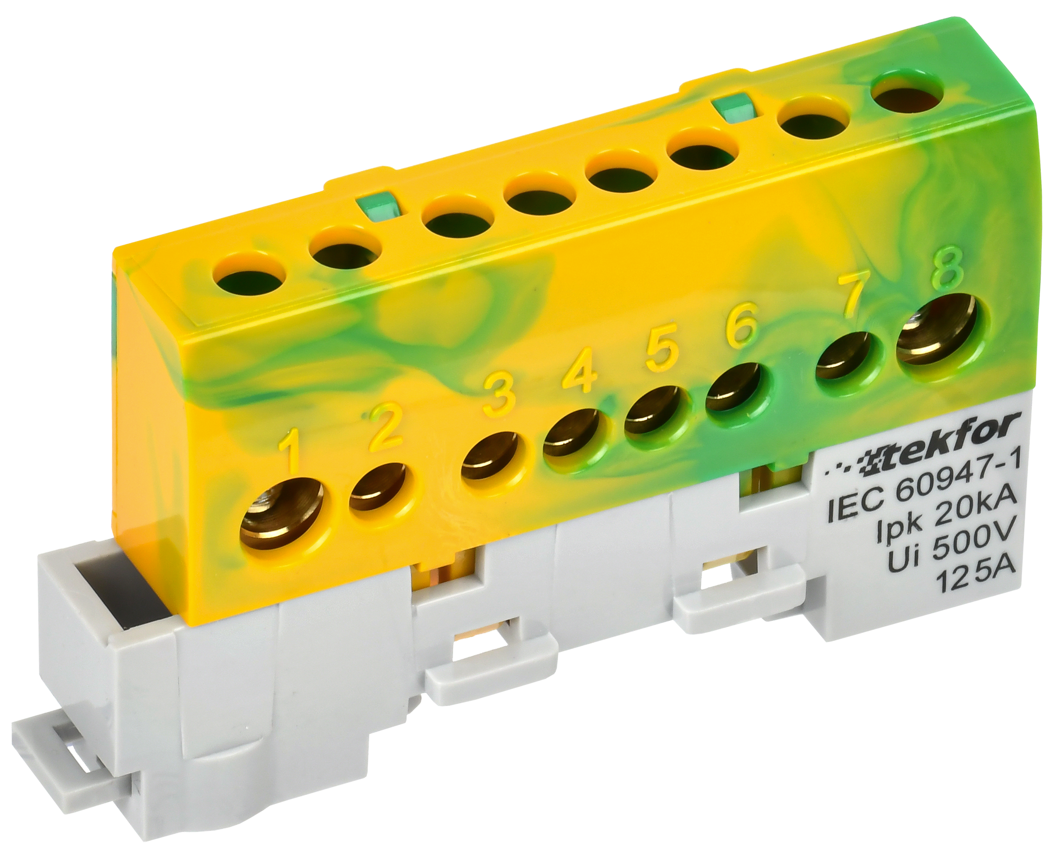 TEKFOR Шина PE земля изолированная на универсальном держателе 8х12-8-ЖЗ IEK