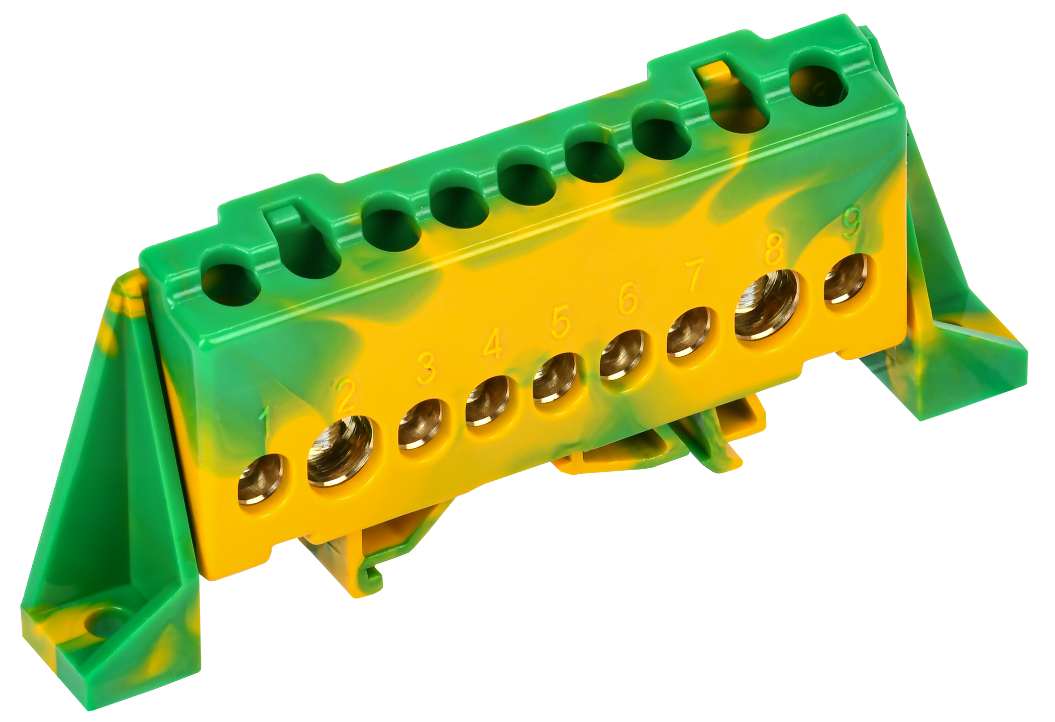 TEKFOR Шина PE земля в комбинированном DIN-изоляторе Стойка 8х12-9-ЖЗ IEK