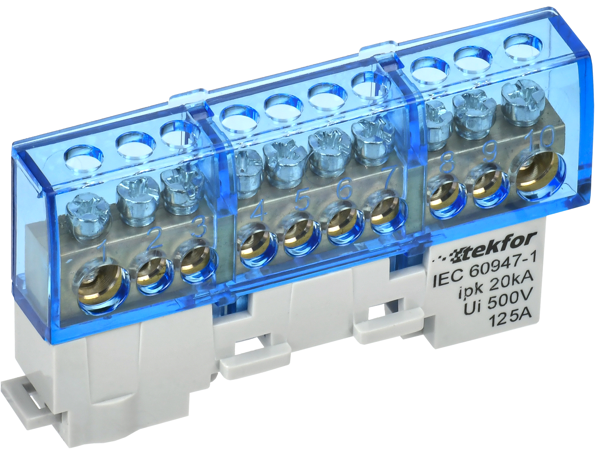TEKFOR Шина N ноль изолированная на универсальном держателе 8х12-10-С IEK