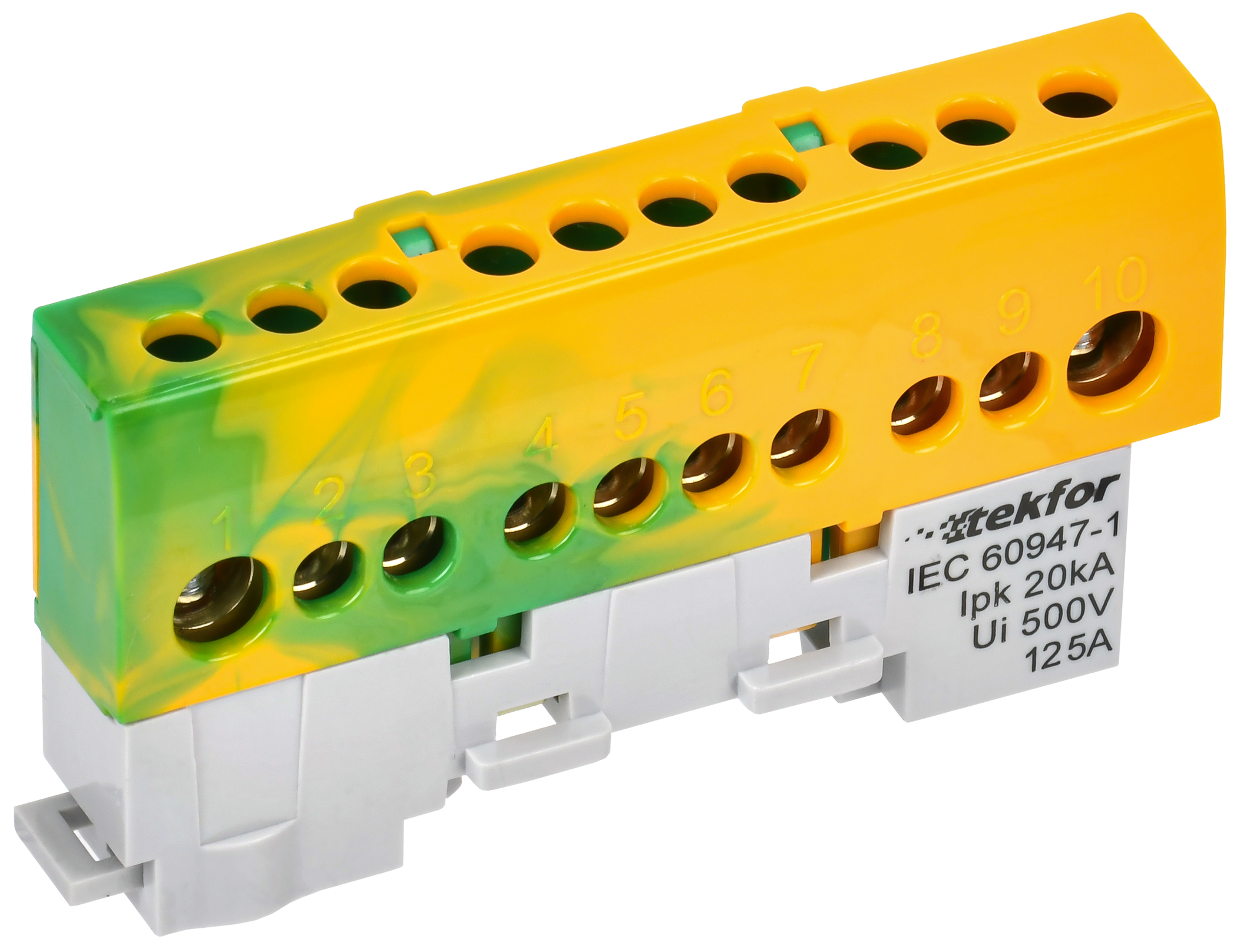 TEKFOR Шина PE земля изолированная на универсальном держателе 8х12-10-ЖЗ IEK