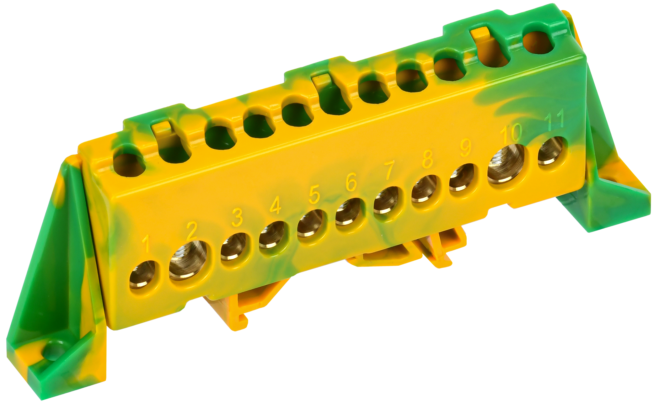 TEKFOR Шина PE земля в комбинированном DIN-изоляторе Стойка 8х12-11-ЖЗ IEK