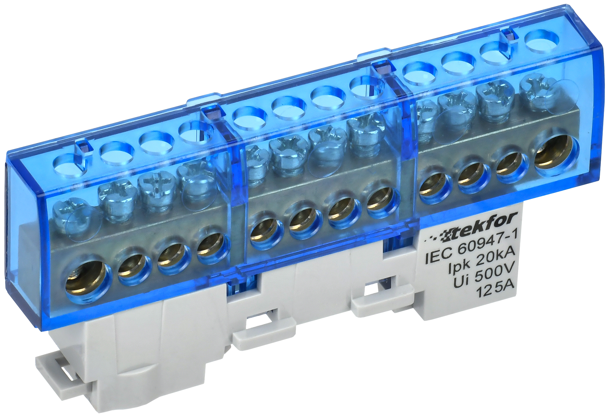 TEKFOR Шина N ноль изолированная на универсальном держателе 8х12-12-С IEK