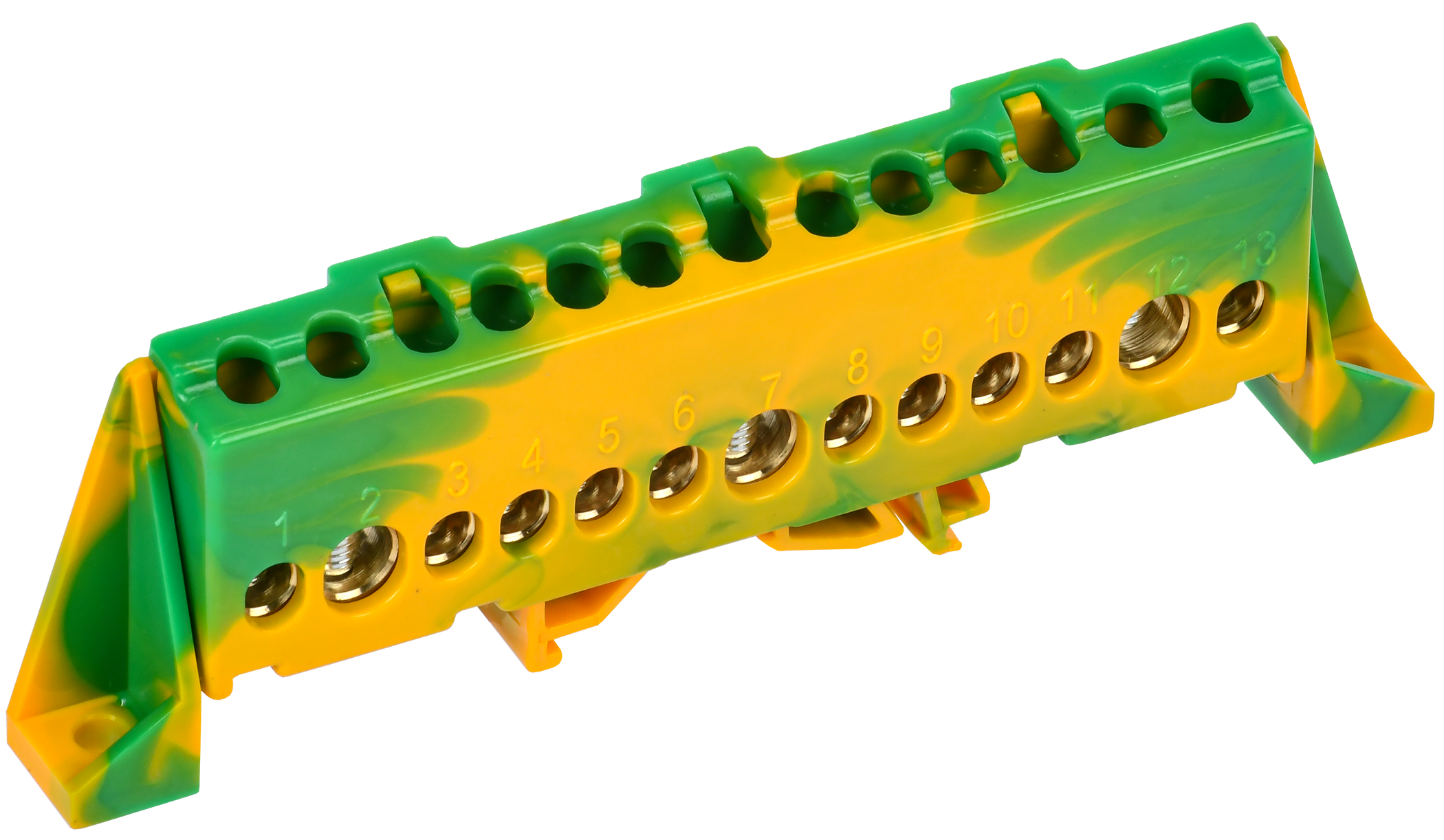 TEKFOR Шина PE земля в комбинированном DIN-изоляторе Стойка 8х12-13-ЖЗ IEK