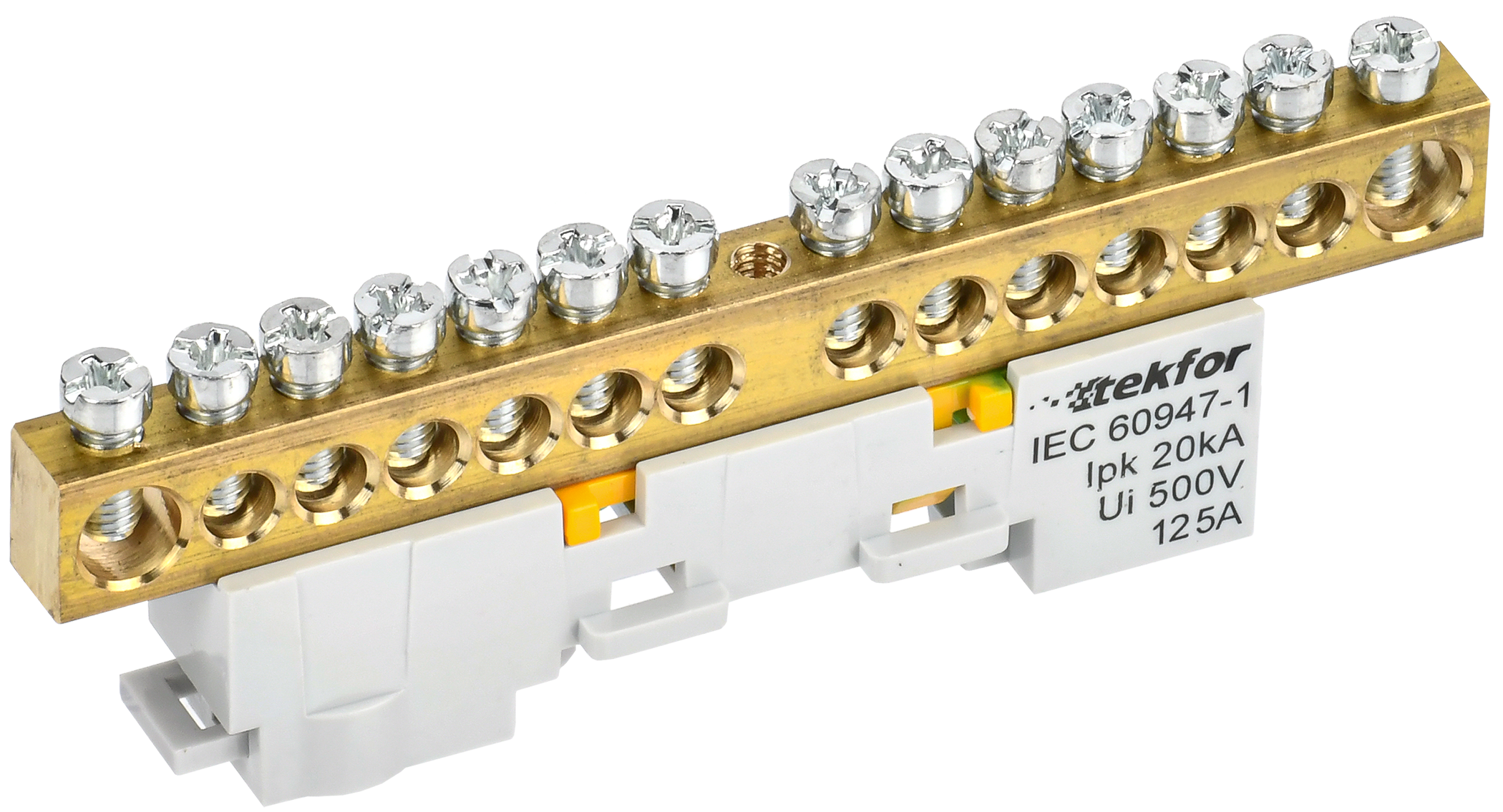 TEKFOR Шина PE земля неизолированная на универсальном держателе 8х12-14-Ж IEK