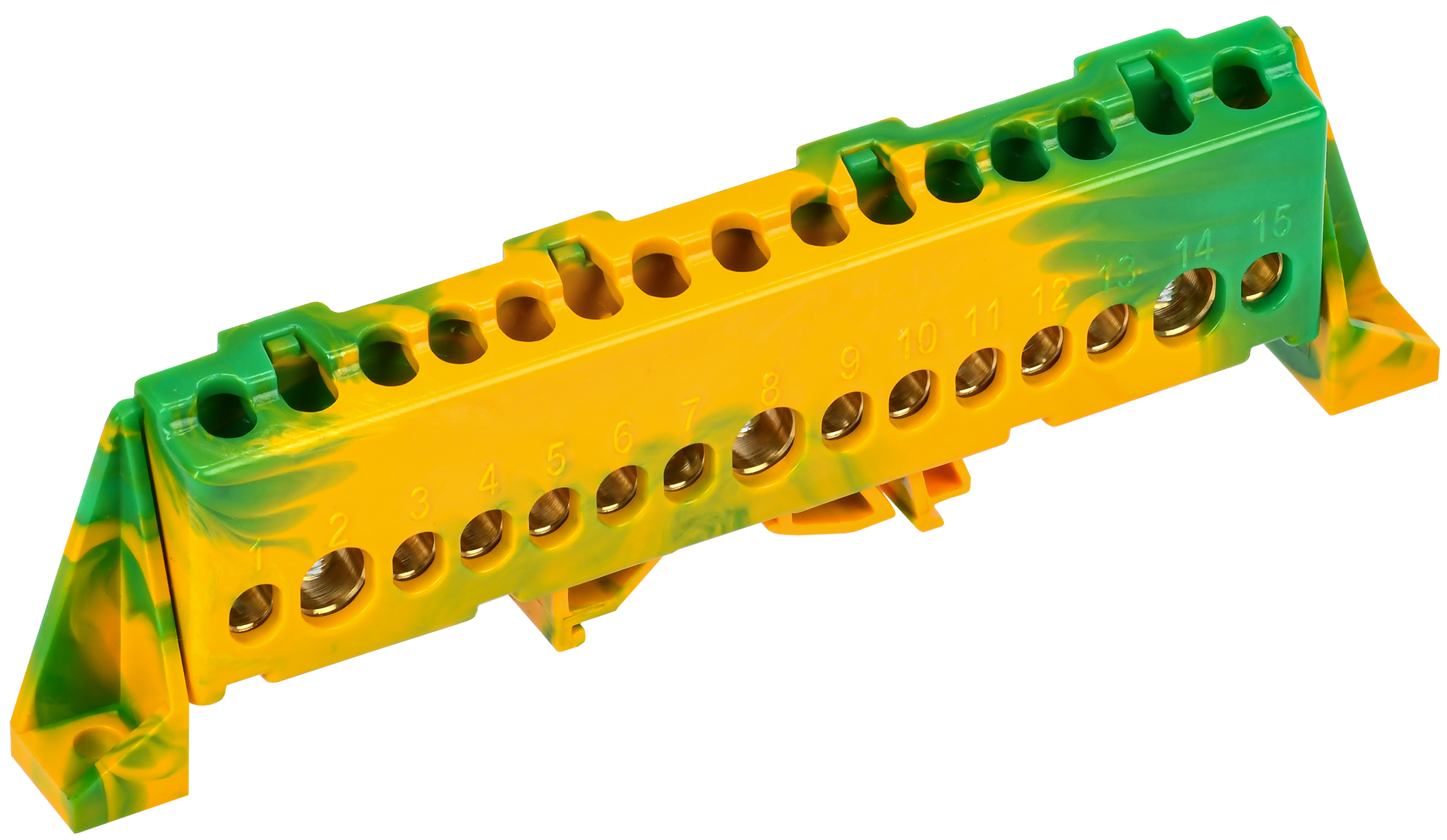 TEKFOR Шина PE земля в комбинированном DIN-изоляторе Стойка 8х12-15-ЖЗ IEK