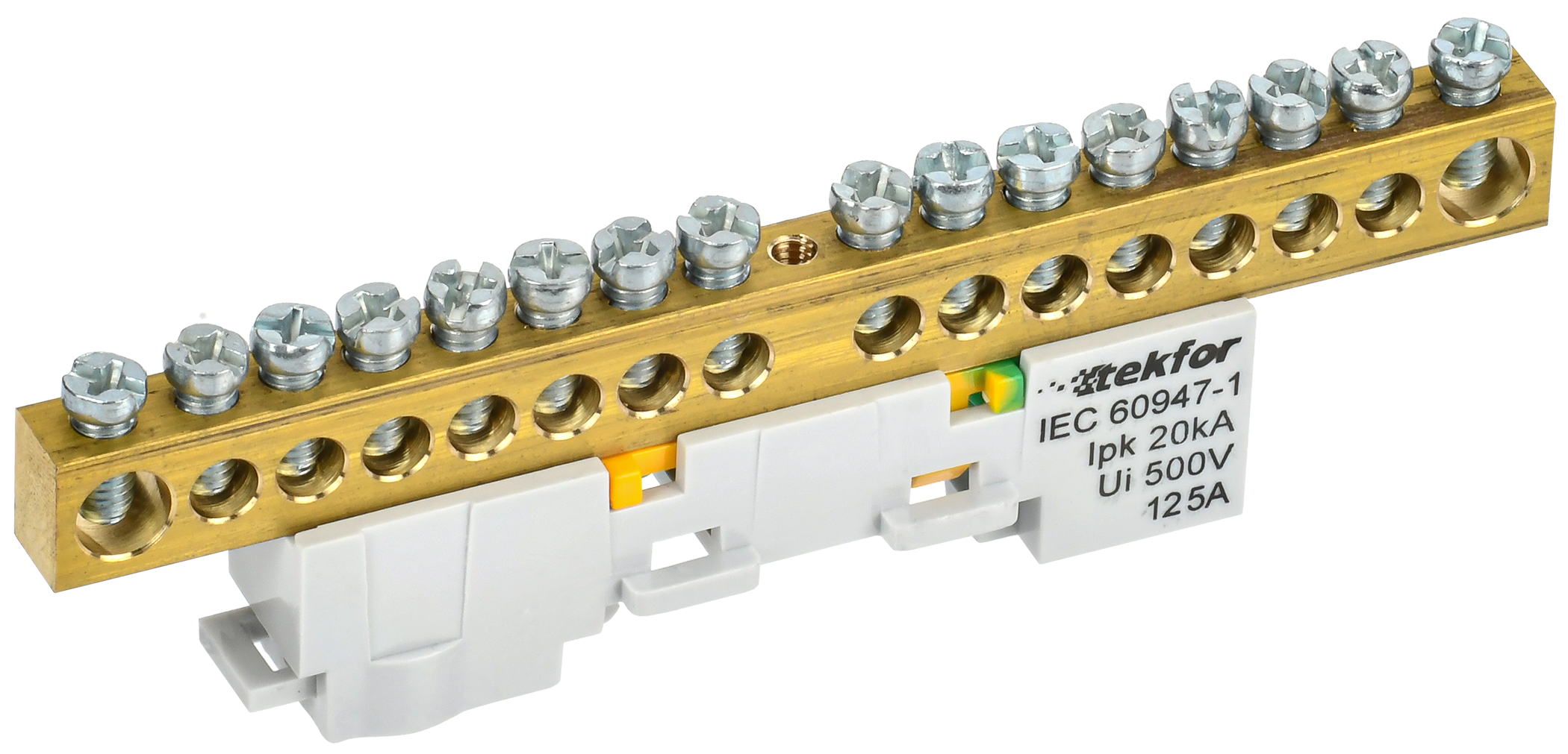 TEKFOR Шина PE земля неизолированная на универсальном держателе 8х12-16-Ж IEK