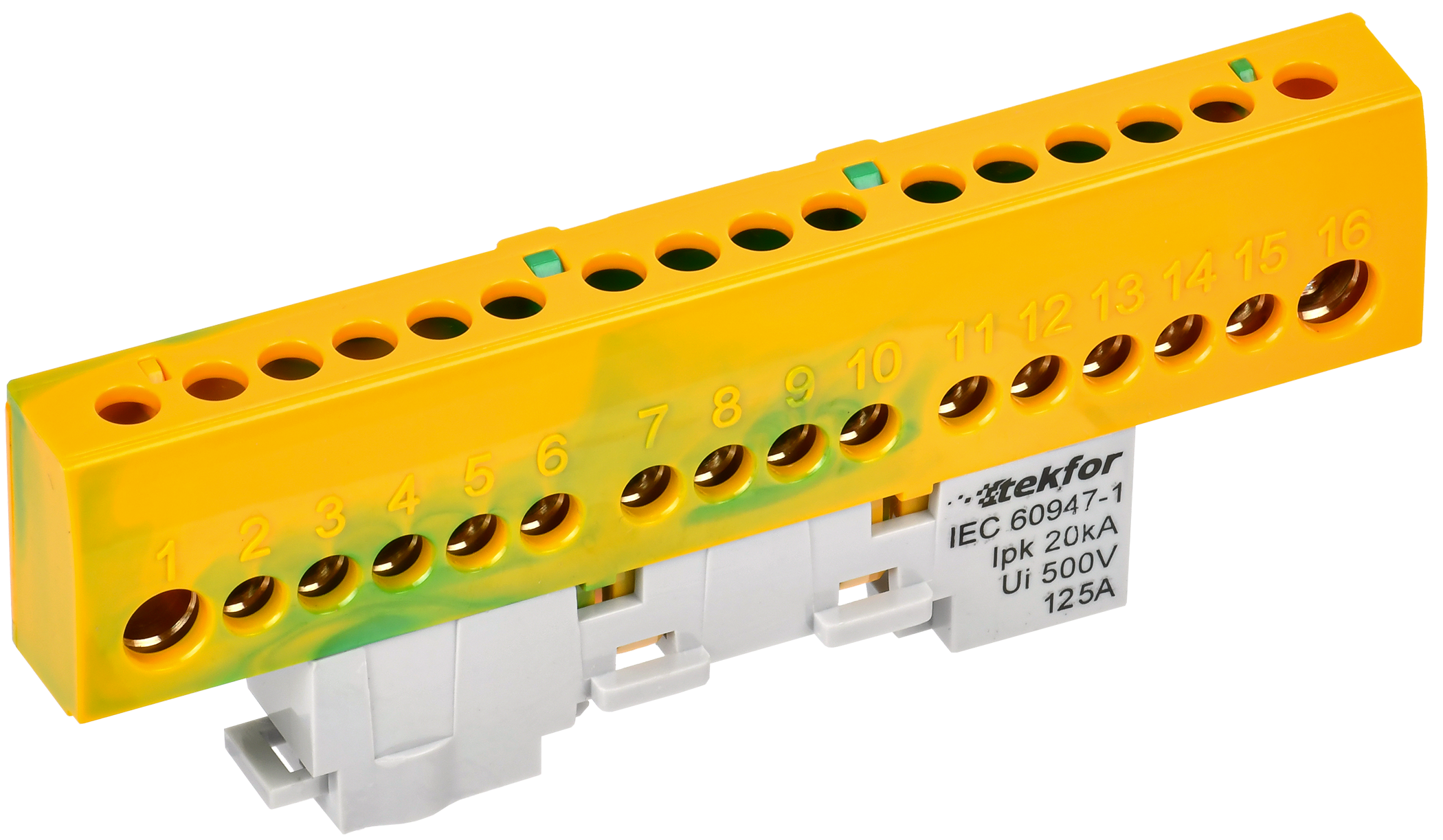 TEKFOR Шина PE земля изолированная на универсальном держателе 8х12-16-ЖЗ IEK