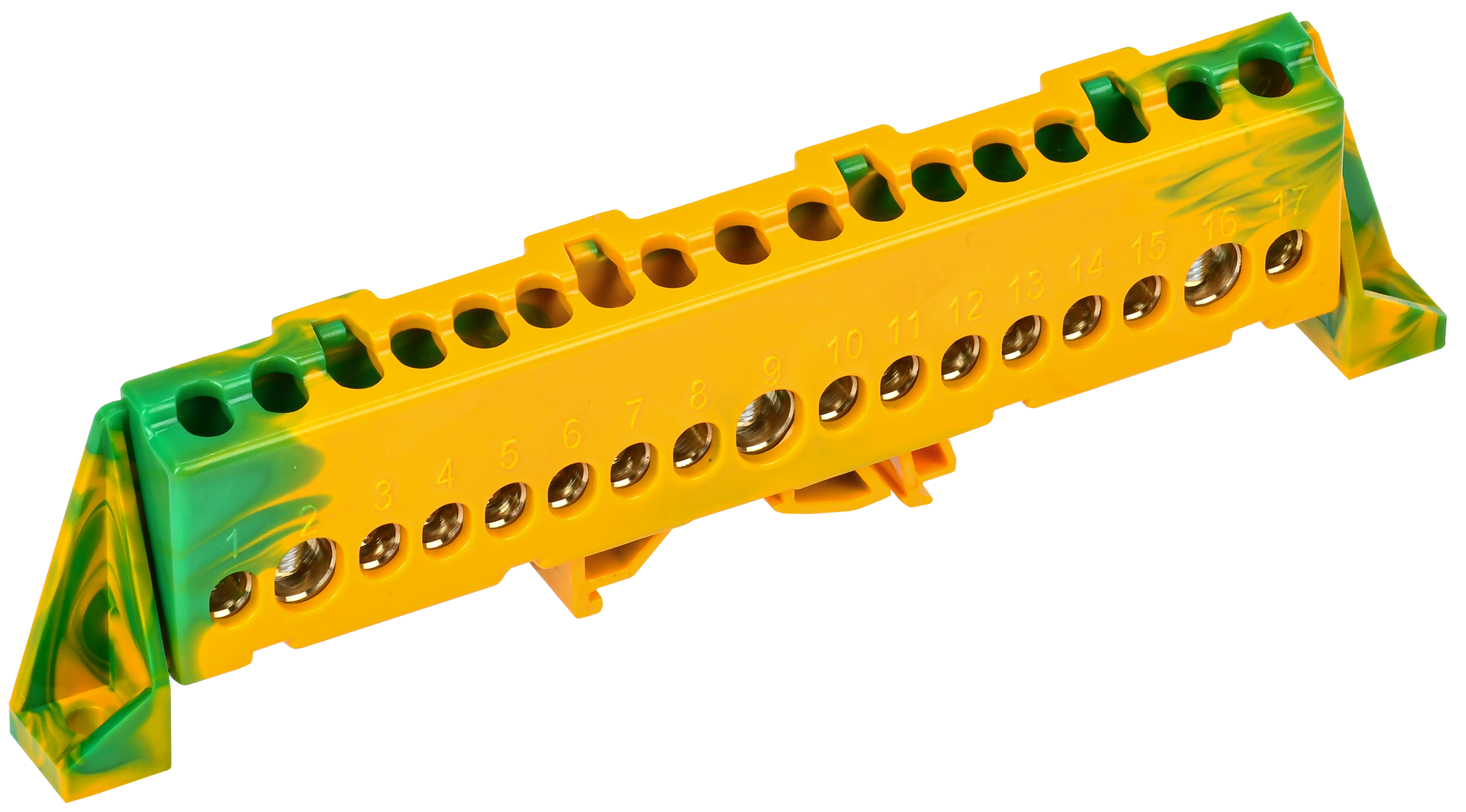 TEKFOR Шина PE земля в комбинированном DIN-изоляторе Стойка 8х12-17-ЖЗ IEK