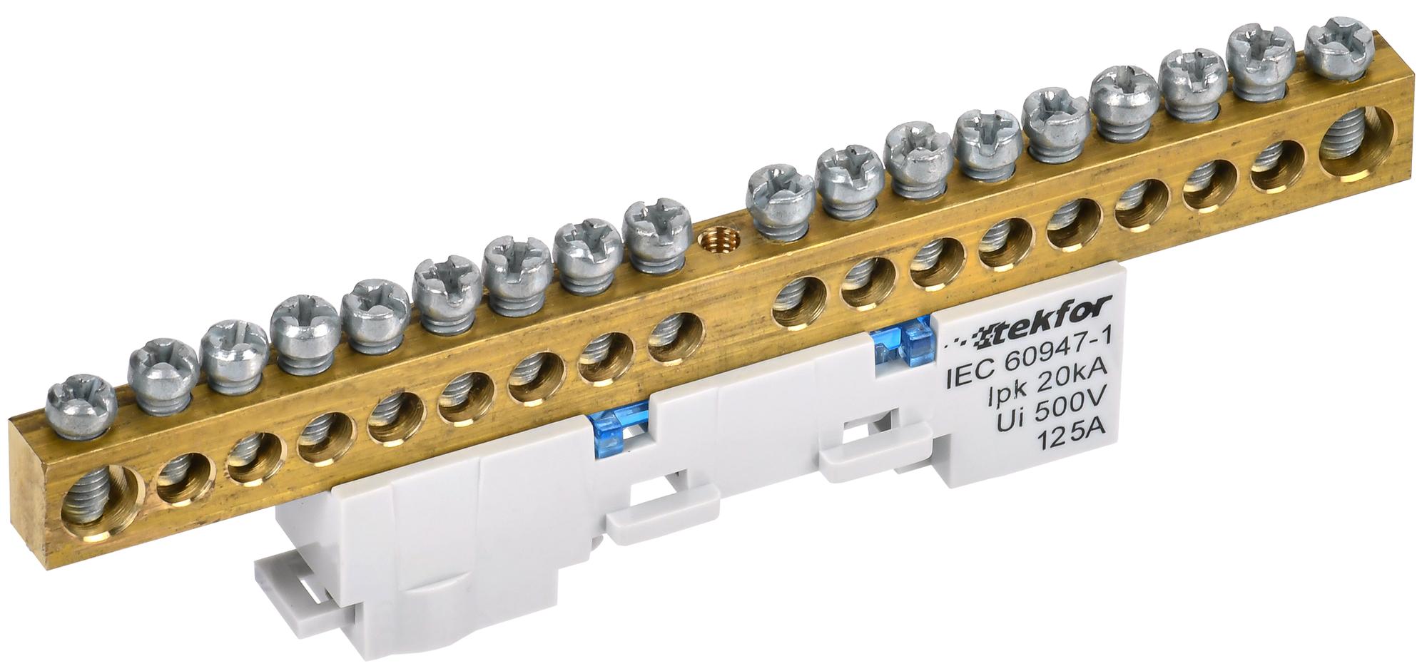 TEKFOR Шина N ноль неизолированная на универсальном держателе 8х12-18-С IEK