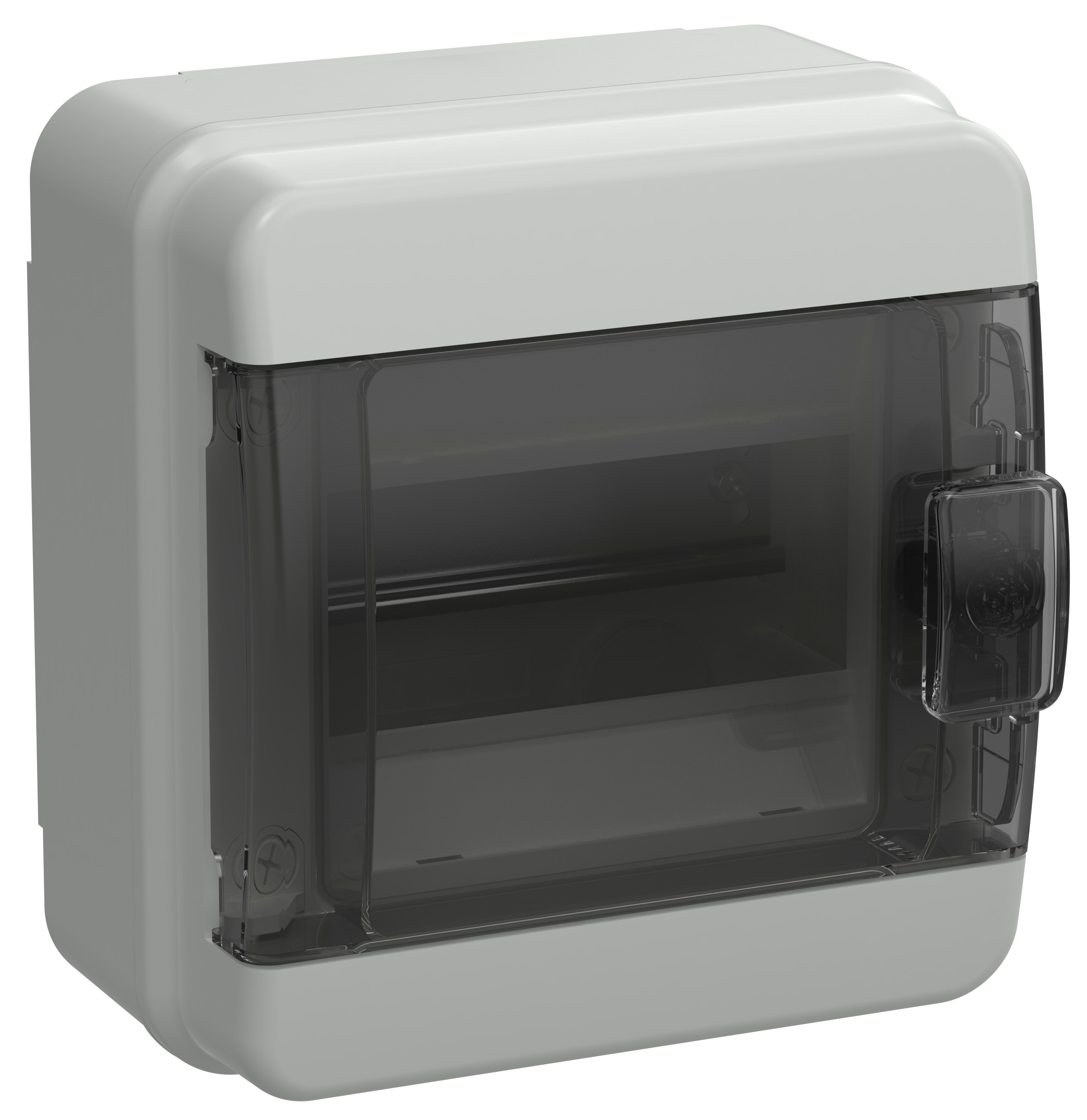 Корпус пластиковый навесной на 6 модулей КМПн-6 IP65 TEKFOR черная прозрачная дверь