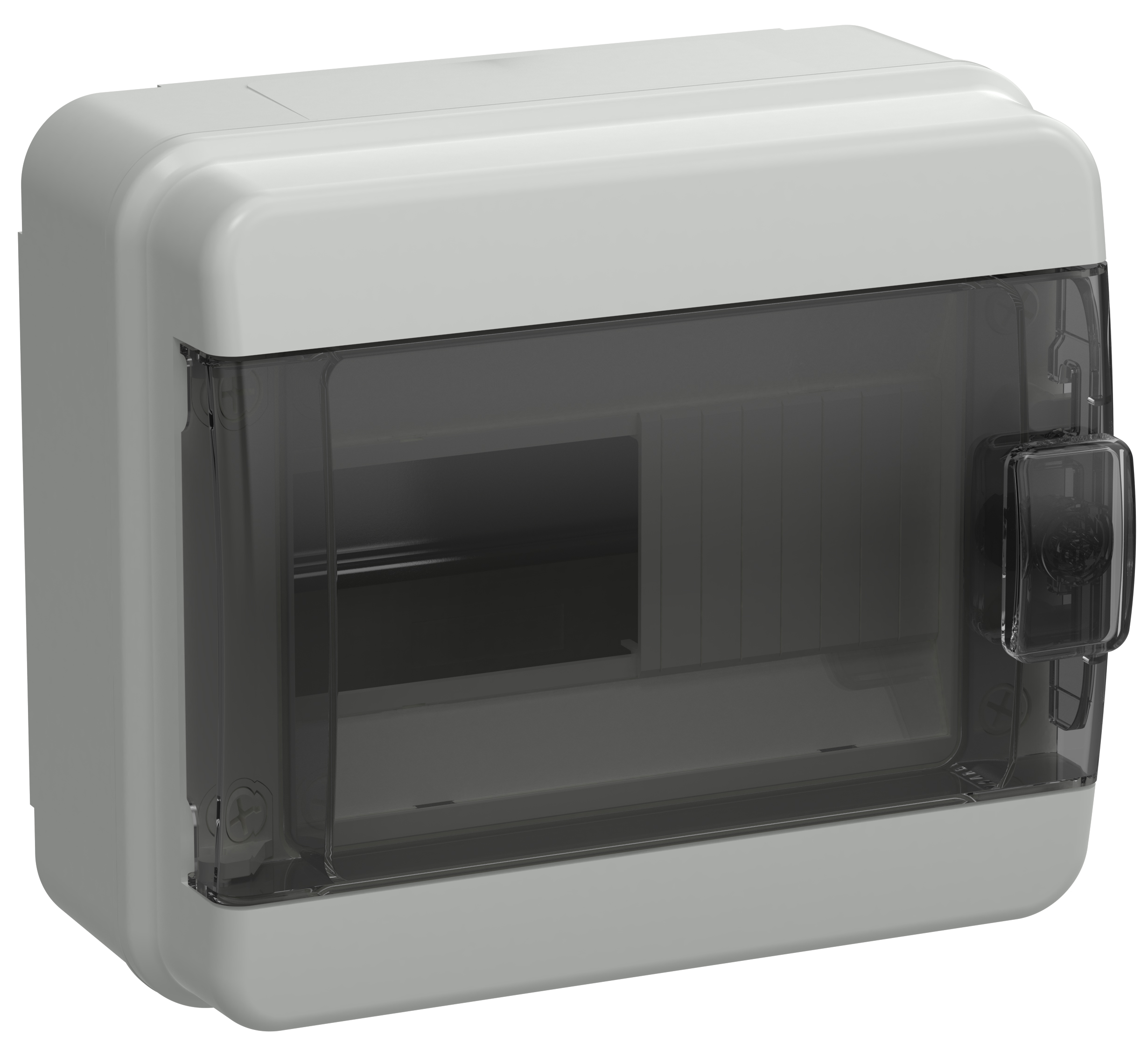 Корпус пластиковый навесной на 8 модулей КМПн-8 IP65 TEKFOR черная прозрачная дверь