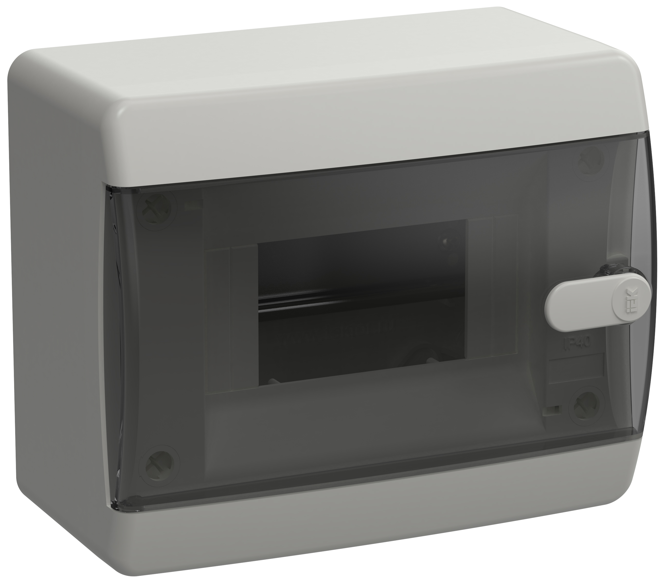 Корпус пластиковый навесной на 6 модулей ЩРН-П-6 IP41 UNION Compact черная прозрачная дверь