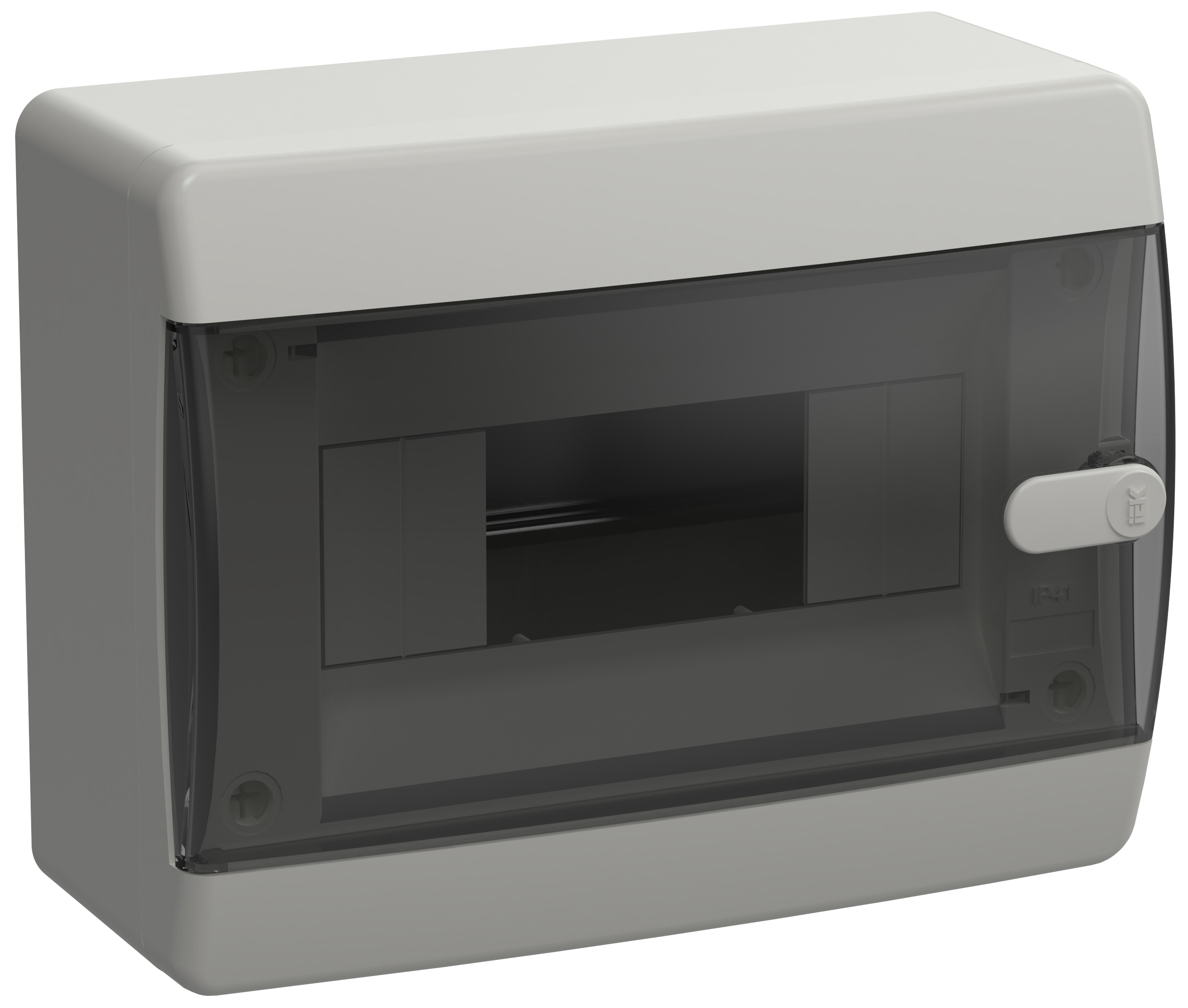 Корпус пластиковый навесной на 8 модулей ЩРН-П-8 IP41 UNION Compact черная прозрачная дверь