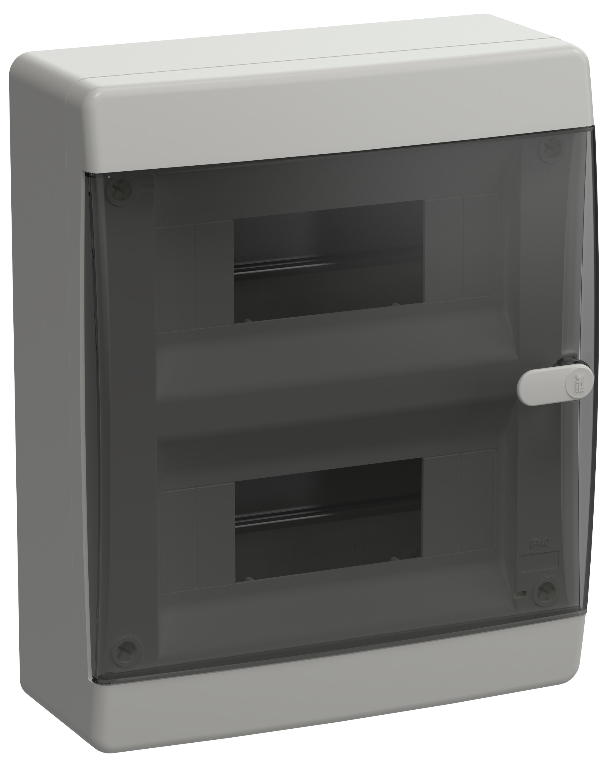 Корпус пластиковый навесной на 18 модулей ЩРН-П-18 IP41 UNION Compact черная прозрачная дверь