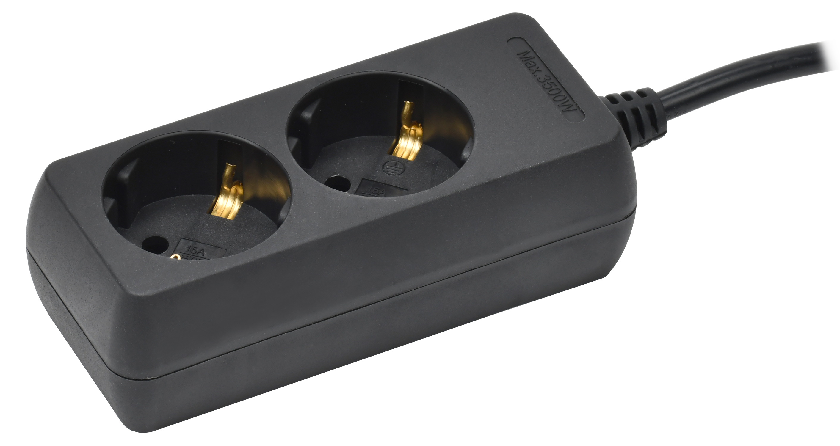 Удлинитель У02 2 места с заземлением 5м 3х1мм2 16А 250В черный