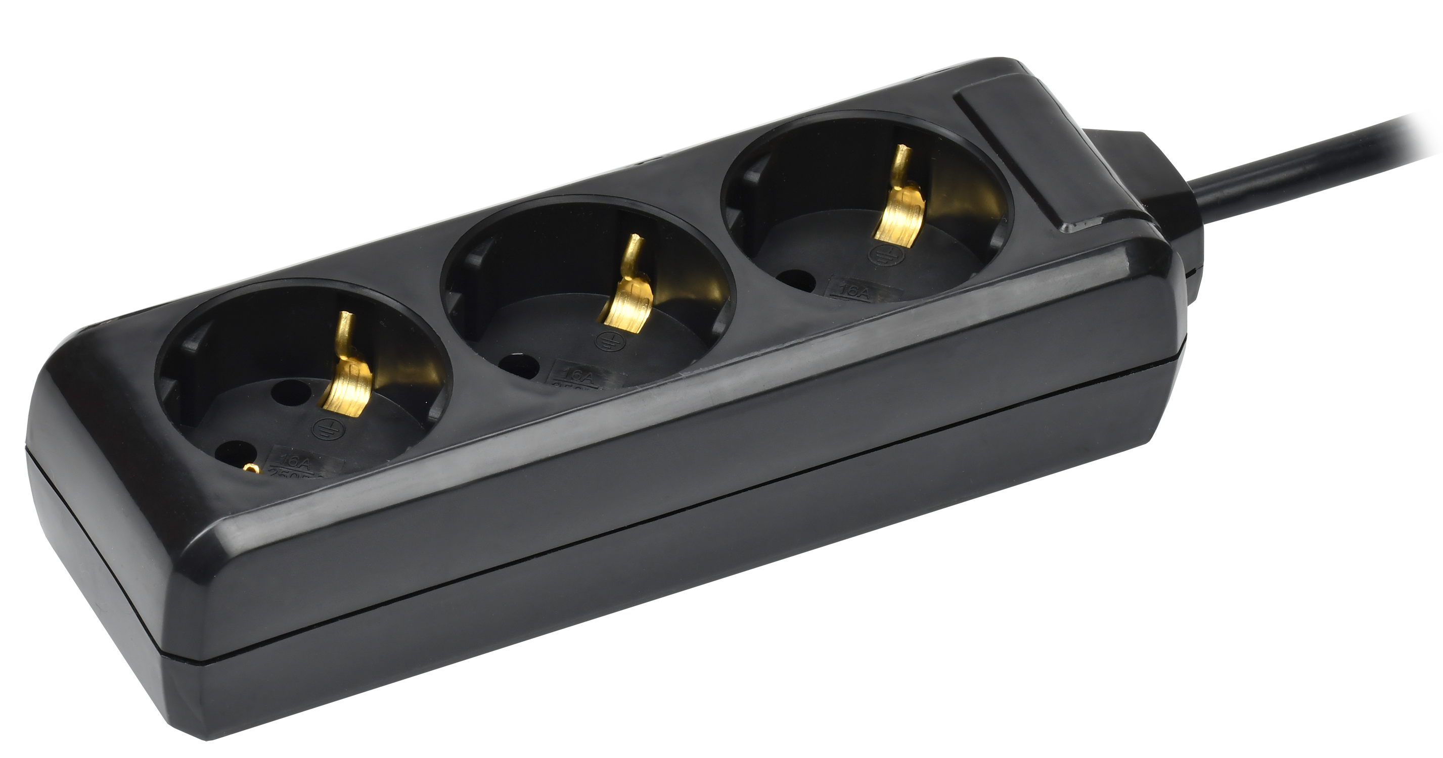 Удлинитель У03 3 места с заземлением 3м 3х1мм2 16А 250В черный