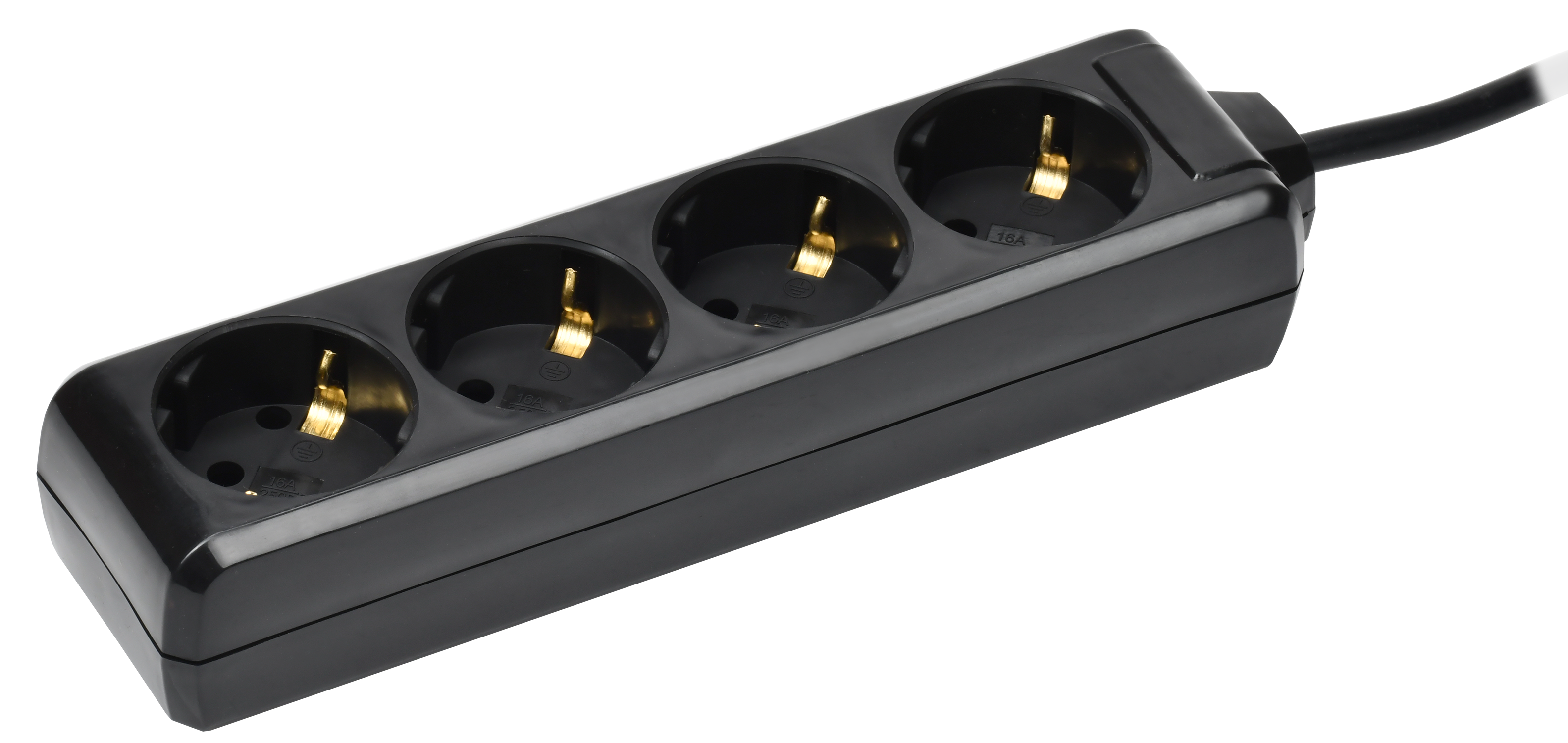 Удлинитель У04 4 места с заземлением 5м 3х1мм2 16А 250В черный