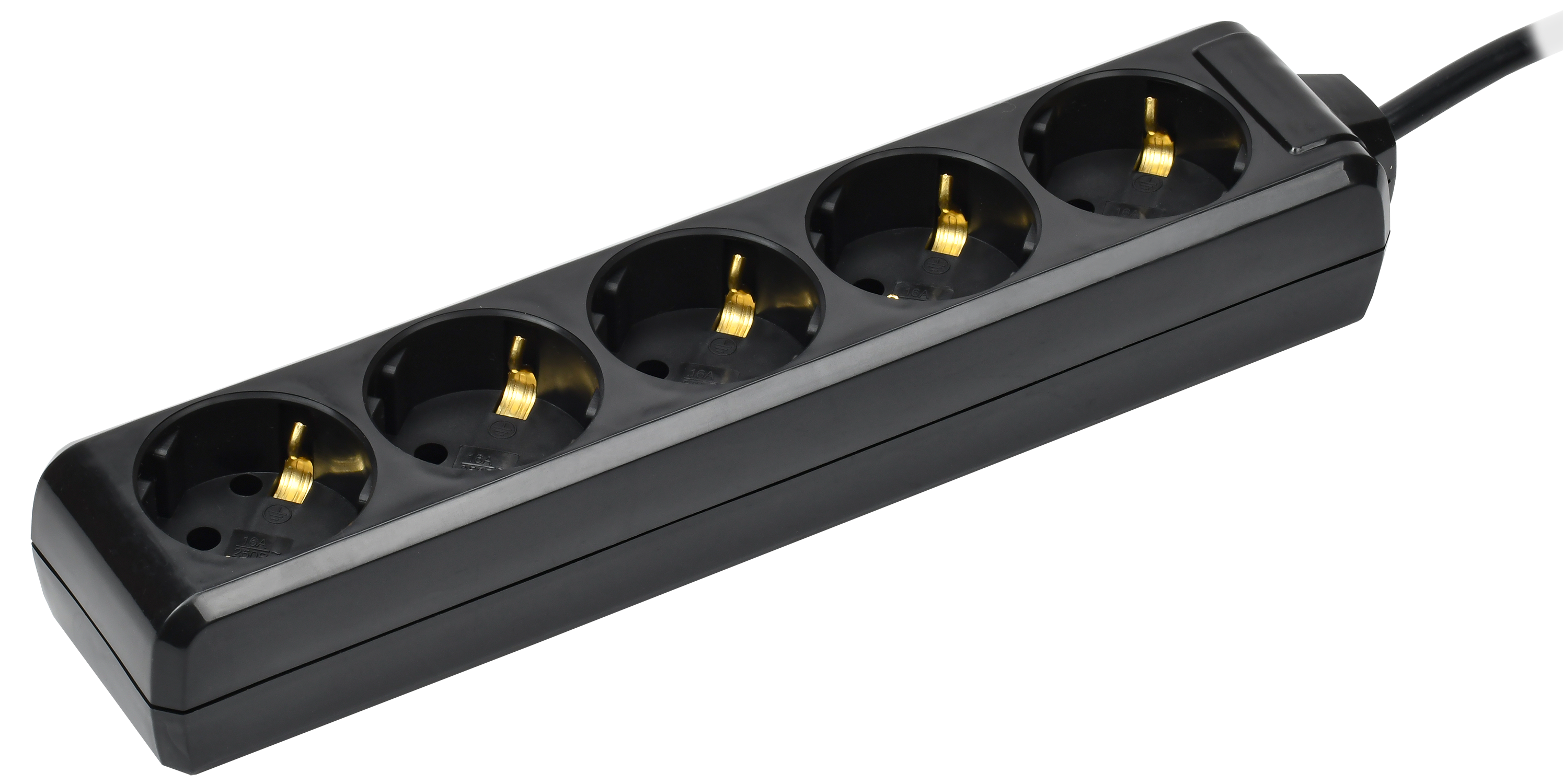 Удлинитель У05 5 мест с заземлением 5м 3х1мм2 16А 250В черный