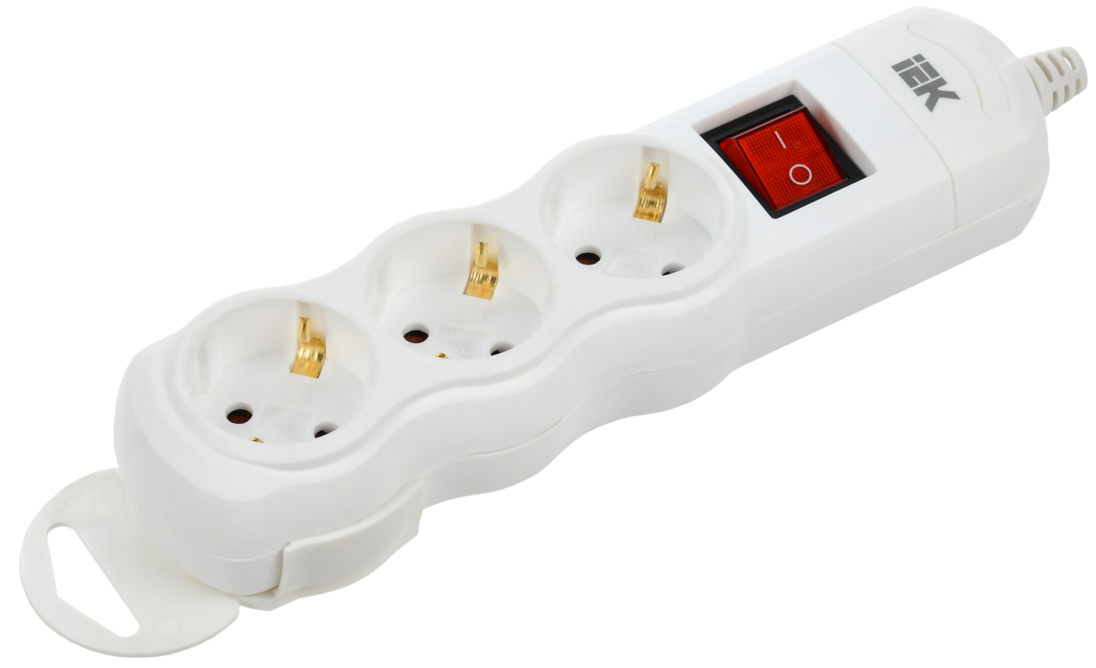 Розетка переносная разборная с выключателем РПр03В 3 места