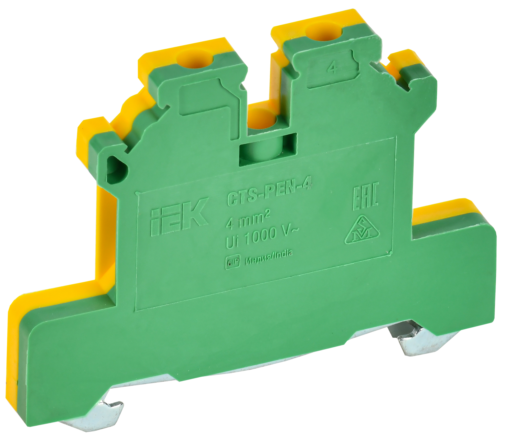 ARMAFIX Клемма винтовая CTS-PEN земля 4мм2 желто-зеленая IEK