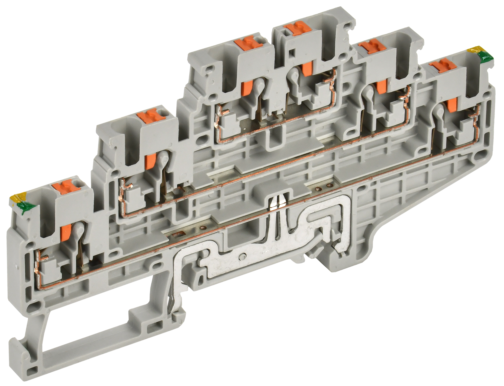 ARMAFIX Клемма пружинная Push-in CP-ML-PEN 3 ур. земля-низ 2,5мм2 серая IEK