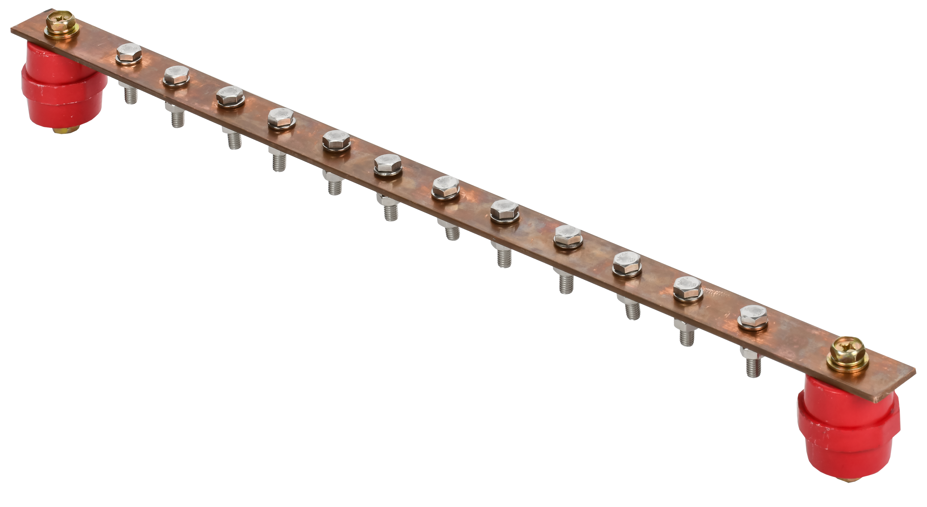 Шина заземляющая главная 483х25х3мм на 12 подключений медь IEK