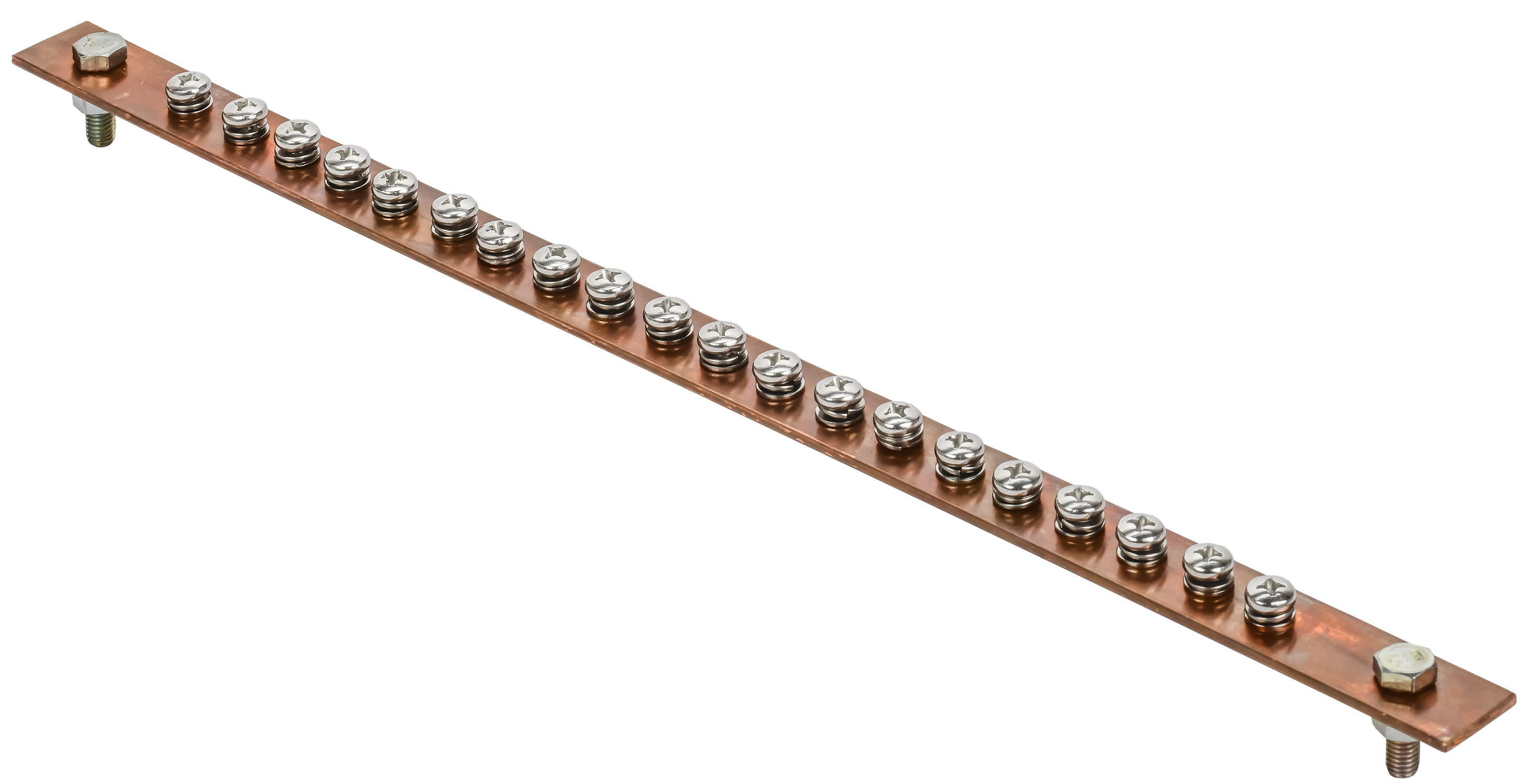 Шина заземляющая главная 483х25х3мм на 20 подключений без изоляторов медь IEK